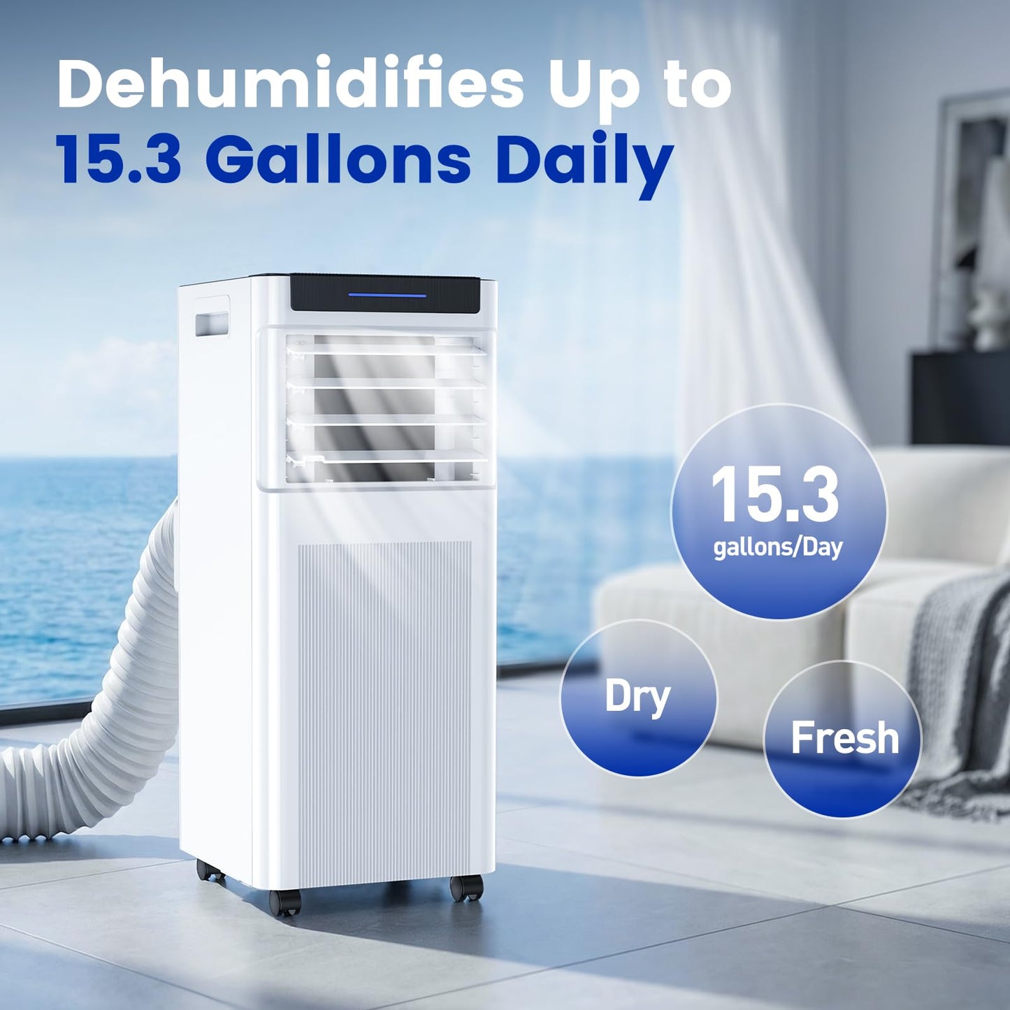 10000 BTU Portable Air Conditioners, Portable AC up to 450 Sq.Ft,4 in 1 Portable AC Unit with Cool,Dehumidifier,Fan Modes&Sleep,Remote Control&24H Timer,AC Unit for Bedrooms