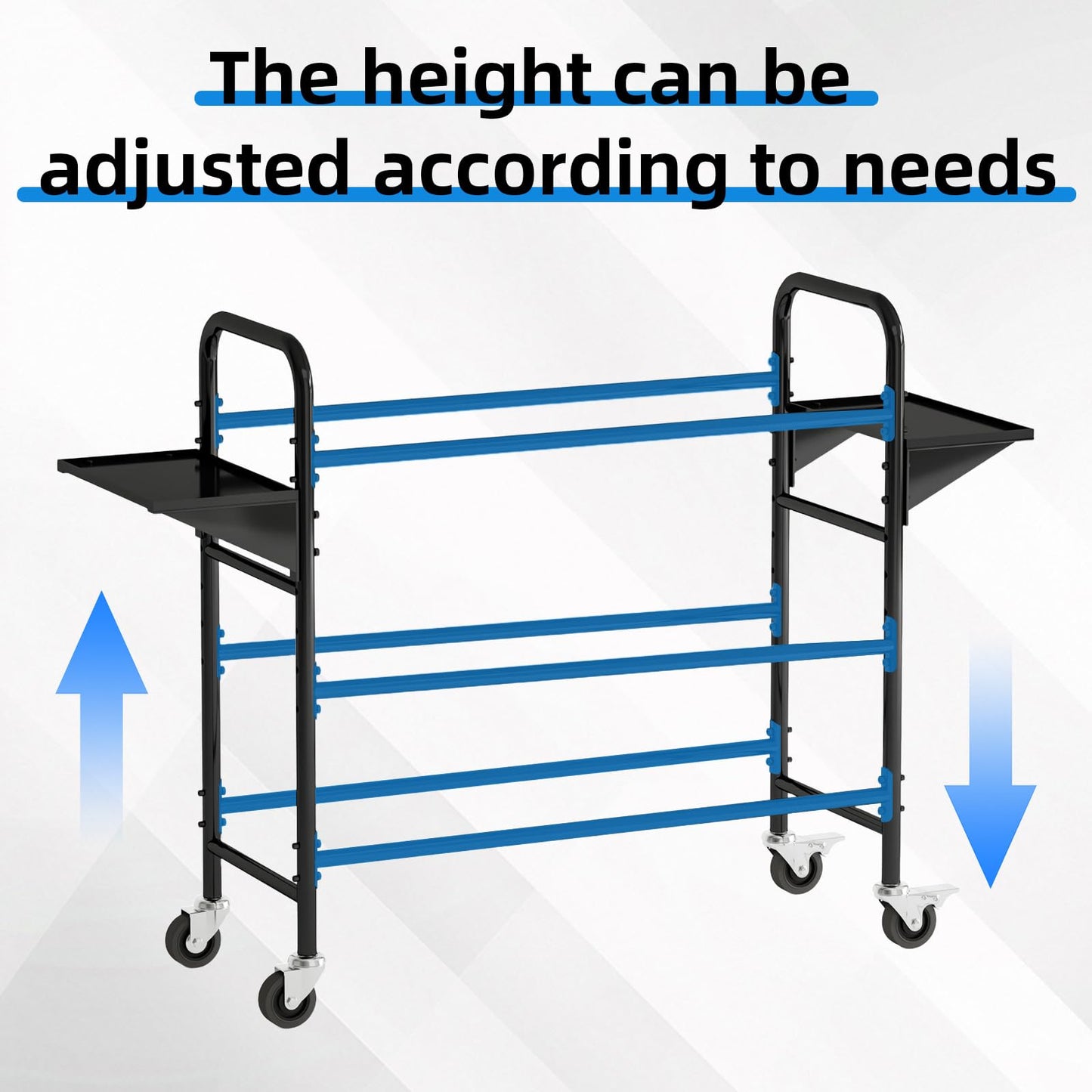 GAMINA KAVISI Tire Storage Rack, Adjustable Tire Rack for Garage, Rolling Tire Rack with 4 Swivel Casters & 2 Shelves, Durable Tire Storage Solution.59 L x 22" W x 59" H.