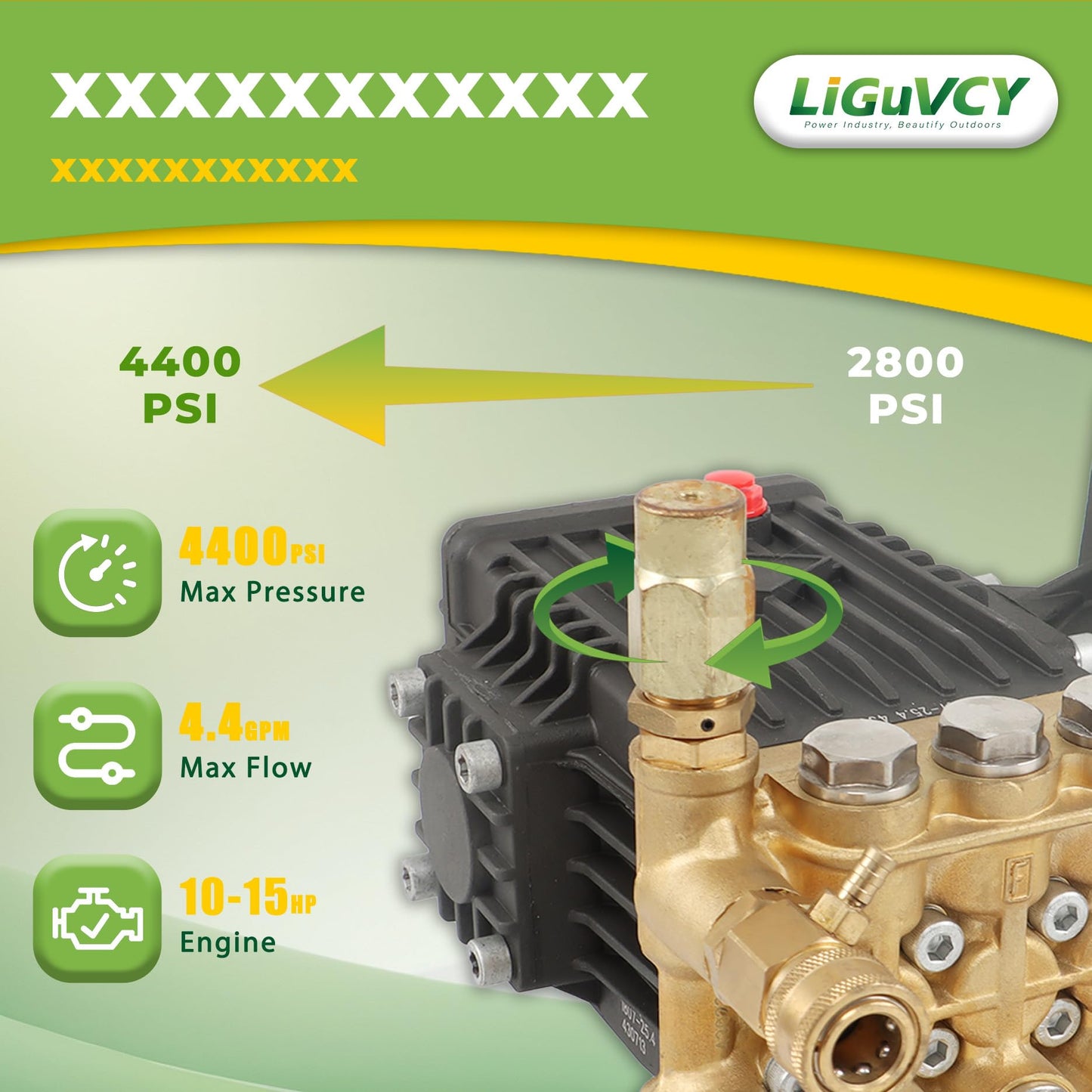 LiGuVCY 4 GPM 4400 PSI Washer Pump 1 Inch Shaft for Cleaning Indoor and Outdoor Walls, Roads, etc