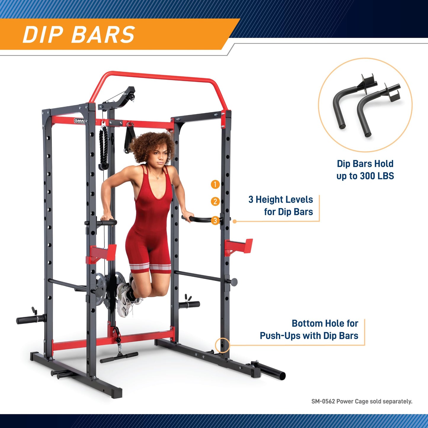 Marcy Accessories Bundle for Upper and Lower Body Workout, Strength Training - Optional Pulley System for SM-0562 Power Cage Home Gym System - ACC-0661