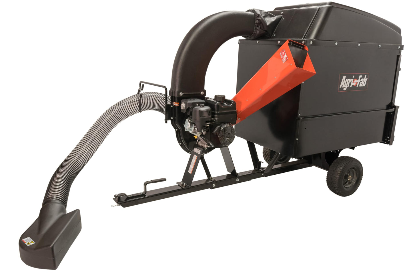 Agri-Fab Chip-N-Vac Collection System, 32 Cu Ft Tow Behind Lawn Vacuum and Chipper with Deck Adapter and Clear Hose