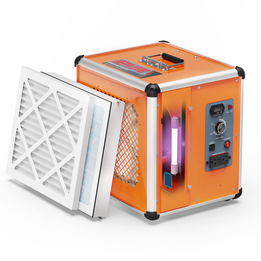 Abestorm Air Scrubber Commercial with UV-C Light, H13 HEPA Activated Carbon Filter, Negative Ion, Aluminium Air Purifier for Hospital, Renovation, Water and Fire Restoration, Up to 600 CFM