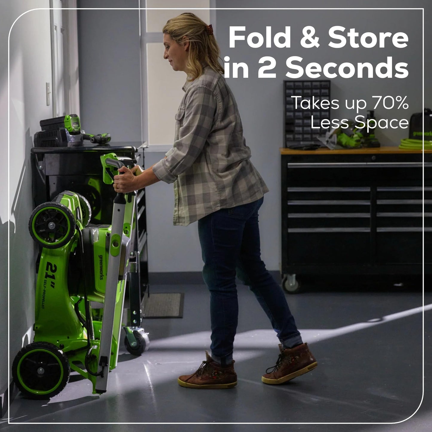 Greenworks 60V 21” Dual-Blade Self-Propelled Lawn Mower with (2) 5.0 Ah Batteries & Rapid Charger