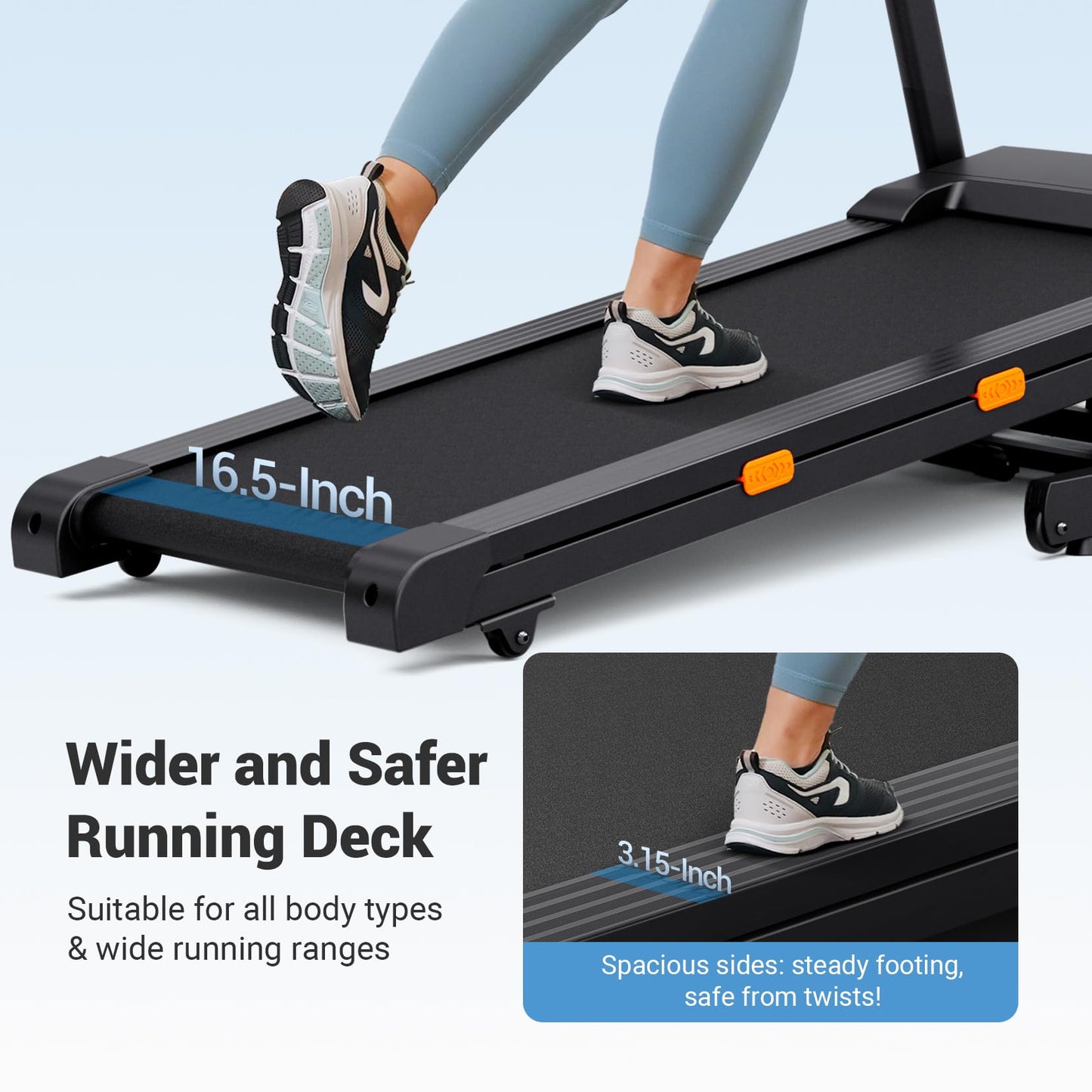 THERUN Running Treadmill, 0-12% Auto Incline Treadmill for Running and Walking, 300 lbs Weight Capacity Treadmills for Home, 3.0HP, 18" LED Screen Treadmill with Incline
