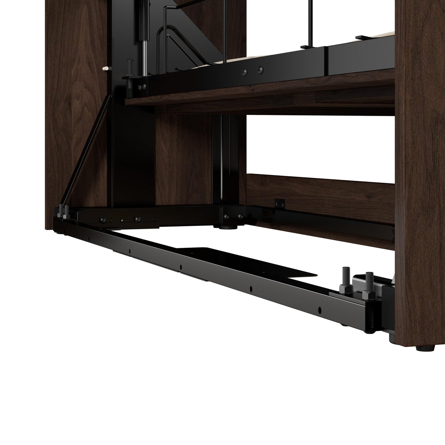 Bestar Pur Queen Size Murphy Bed in Black Walnut, 65-inch Space-Saving Sleeping Arrangement for Multipurpose Area, Bedroom, Guest Room, or Living Room