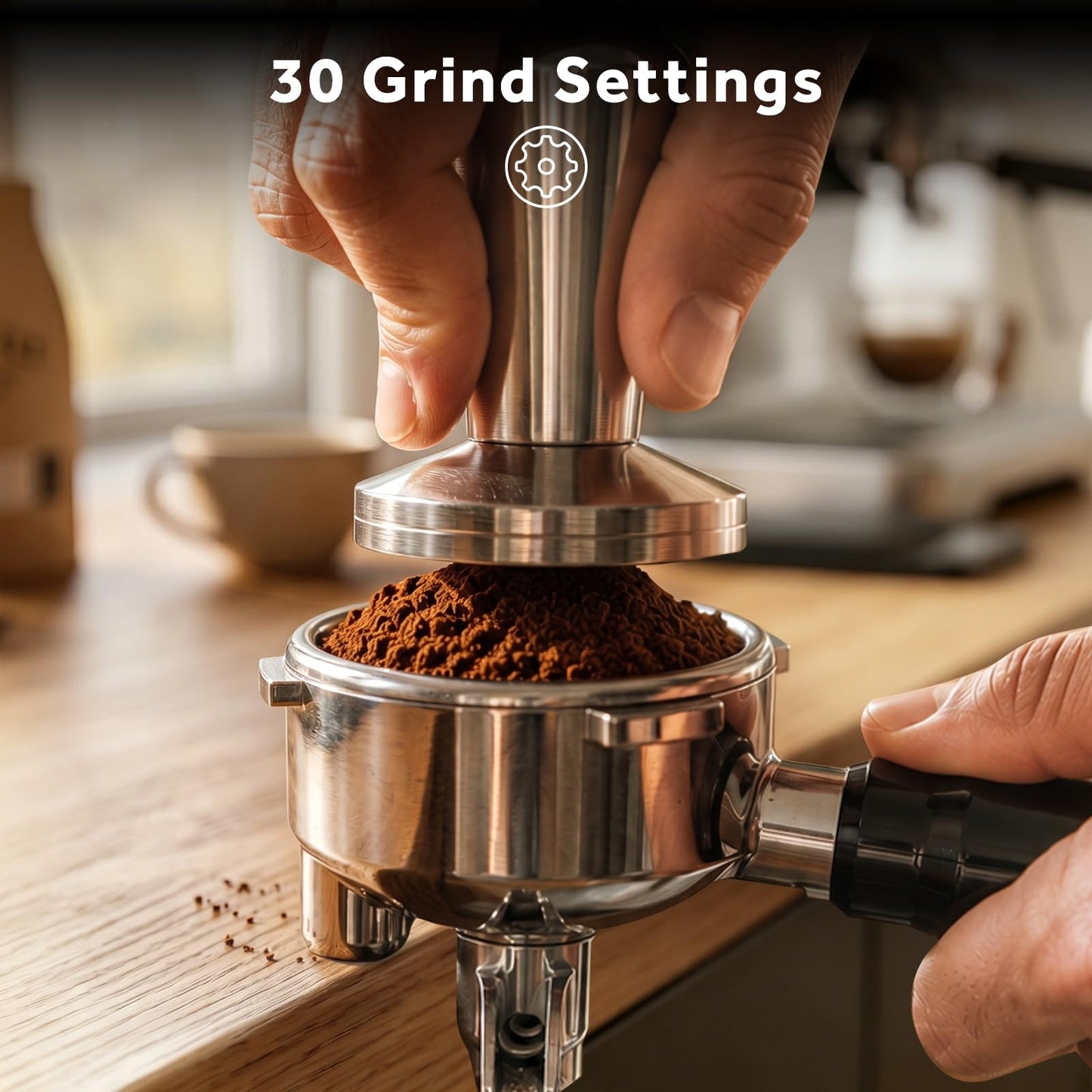COWSAR Espresso Machine with Grinder, 20 Bar Automatic Espresso Maker, Milk Frother Steam Wand, PID Temperature Control, 58mm Brewing System, Perfect for Cappuccino & Latte