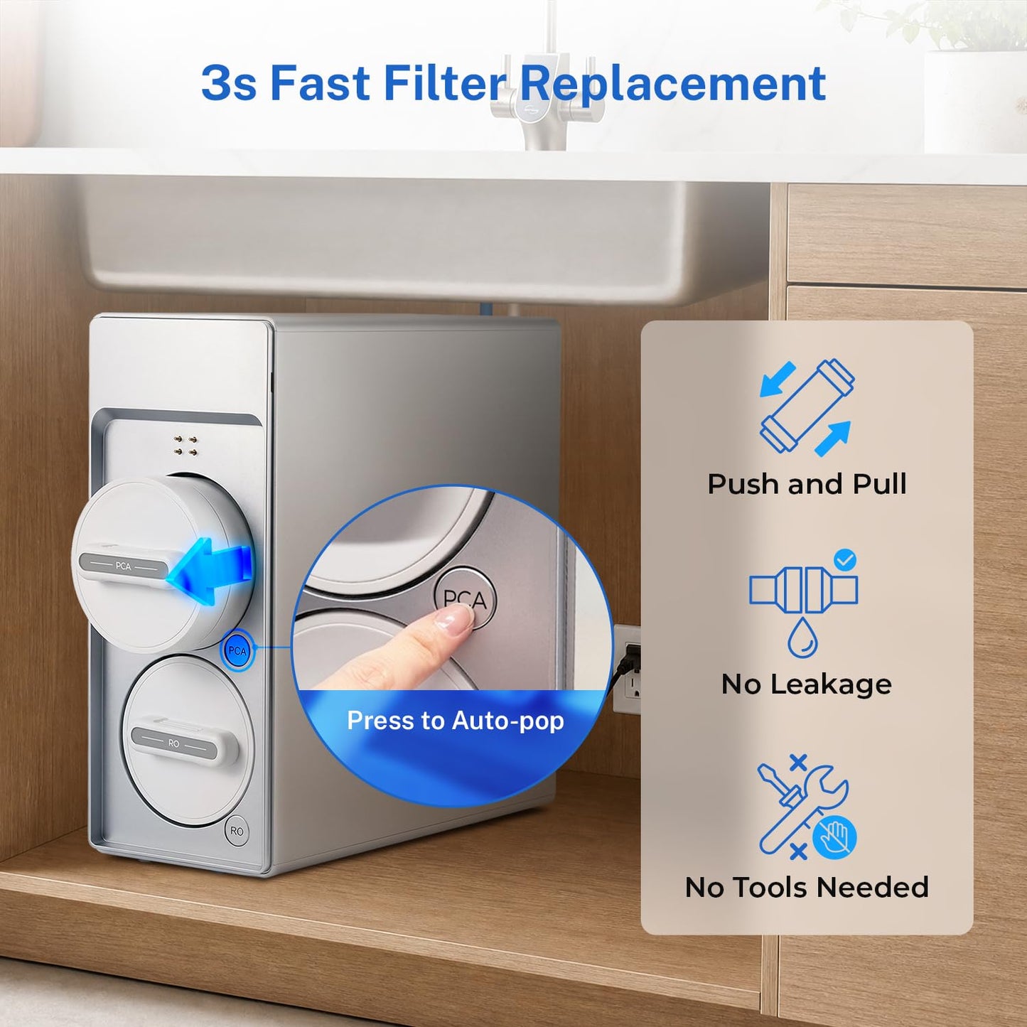 iSpring RO1200AK Dual-Flow Reverse Osmosis Water Filter, 1200 GPD Under Sink Tankless RO System, pH+ Alkaline Remineralization, 3:1 Pure to Drain, Auto Flush, TDS PFAS Reduction, Filter Reminder