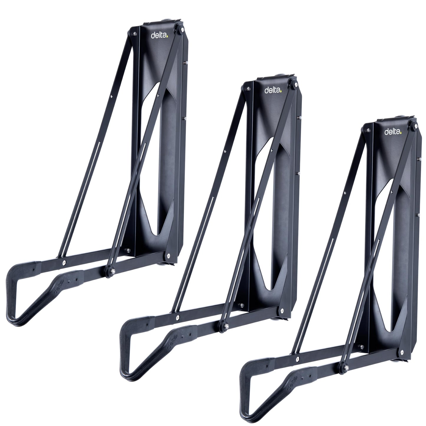 Pivot Bike Storage Rack Black 3-Pack by Delta Cycle - Bike Rack Garage Wall Mount Swivels to Save Space - No Heavy Lifting Vertical Bike Rack - Indoor Bike Storage Wall Hanger Holds Up to 100 lbs