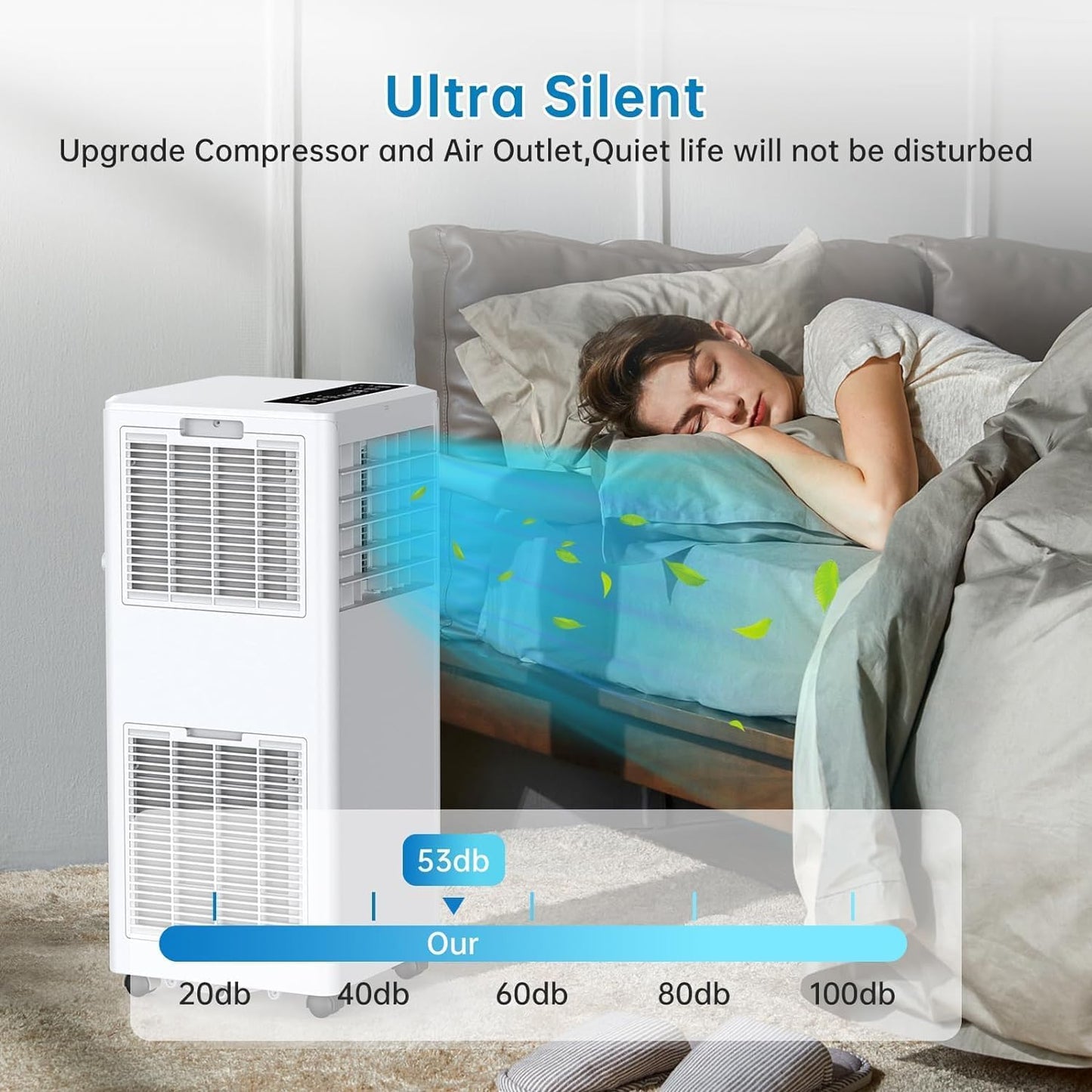 Acekool 8000 BTUs Portable Air Conditioner, Air Conditioners 3-in-1 Cooling, Fan & Dehumidifier for Up to 350 Sq.Ft, Remote Control, 24H Timer, Smart Sleep Mode, Floor AC Units, LED Display