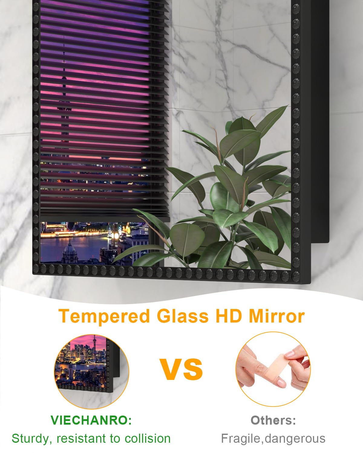20"x28" Black Medicine Cabinet for Bathroom, Surface Mount or Recessed Medicine Cabinets with Storage and Arched Mirror , All-Metal Daisy Decor Frame, Includes 2 Adjustable Shelves and 1 Organizer