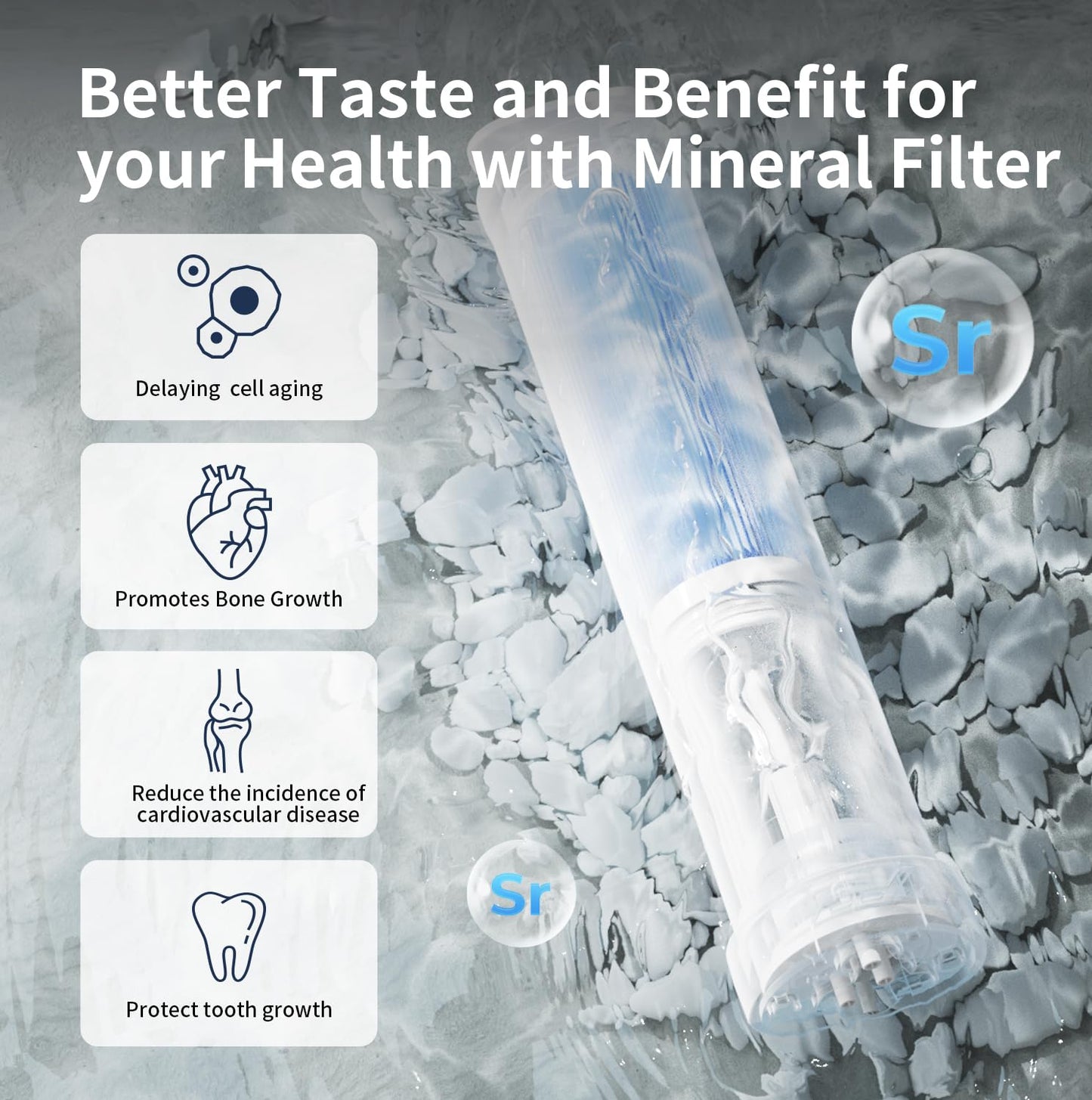 TOKIT T1 Reverse Osmosis Water Filter Countertop, NSF/ANSI 58, RO Whole House Water Filter System with Alkaline Remineralization Filter, No Installation