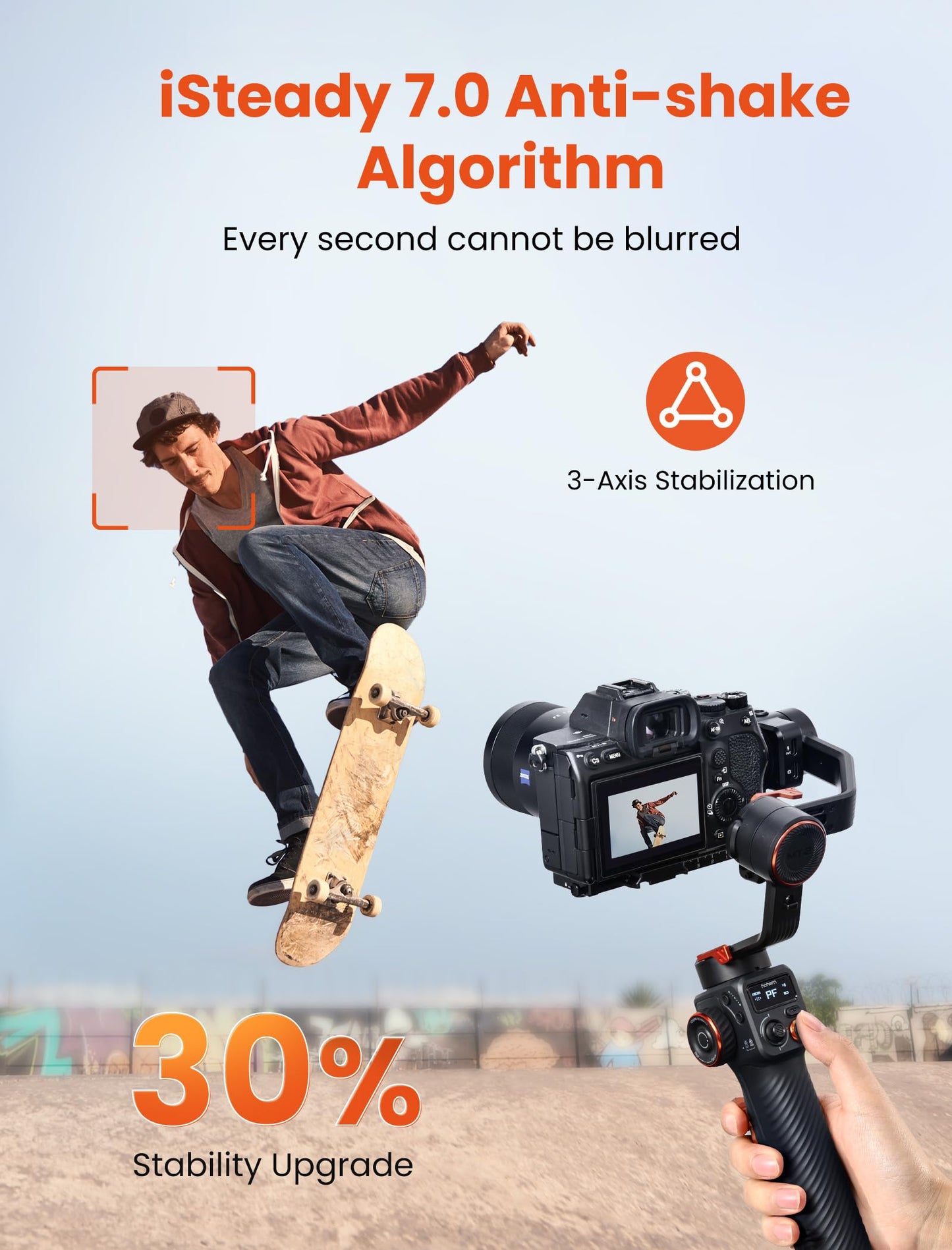 hohem iSteady MT2 Gimbal Stabilizer for Camera, Upgrade 3-Axis Gimbal for Mirrorless/Pocket Camera/Action Camera/Smartphone, OLED Display, Gimbal Stabilizer for Canon/Sony/Nikon/iPhone