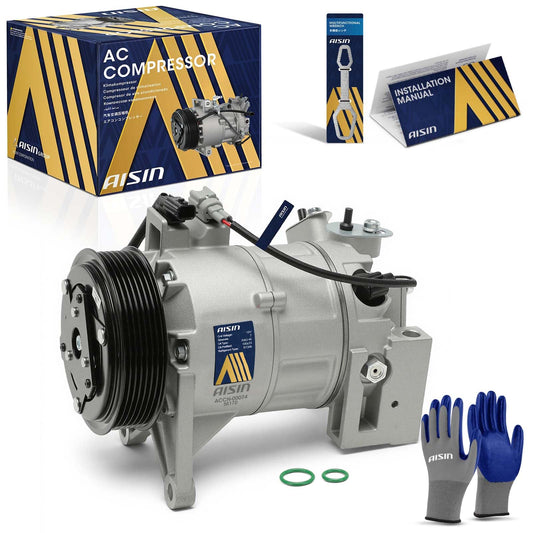 AISIN AFTERMARKET ACCN-00074 Air Conditioner AC Compressor - Compatible with Nissan Murano 2015-2023 3.5L, Maxima 2016-2023 3.5L - with 7-Pulley Groove, with Clutch