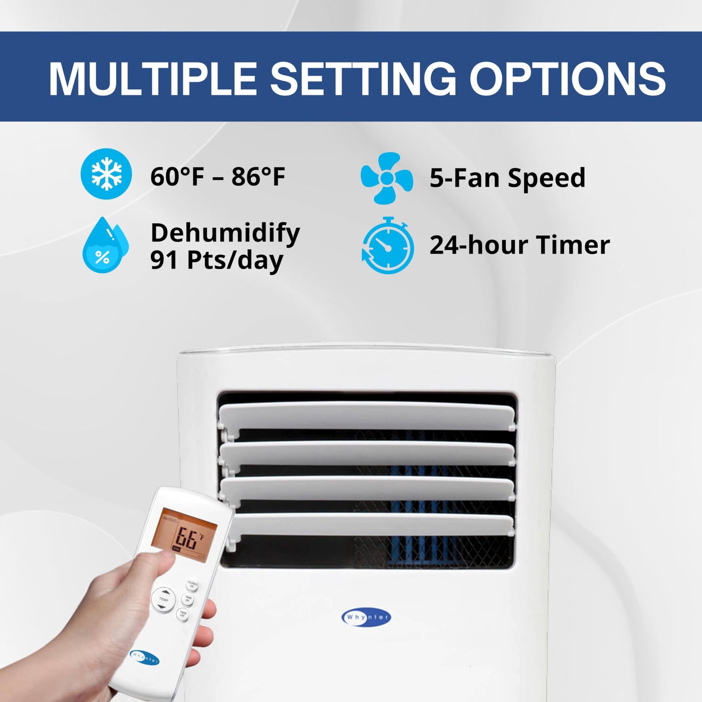 Whynter Portable Air Conditioner 10,000 BTU with Dehumidifier & Cooling Fan for 300 Sq. Ft. Rooms, Includes AC Unit Window Kit, ARC-102CS (7,000 BTU SACC), White