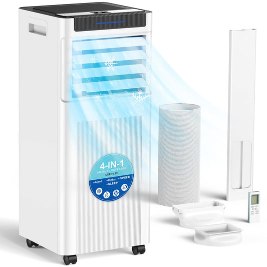 10000 BTU Portable Air Conditioners, Portable AC up to 450 Sq.Ft,4 in 1 Portable AC Unit with Cool,Dehumidifier,Fan Modes&Sleep,Remote Control&24H Timer,AC Unit for Bedrooms