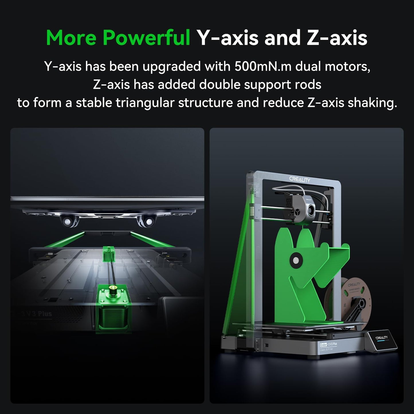 Creality Ender 3 V3 Plus 3D Printer, CoreXZ 600mm/s High-Speed Auto Leveling Direct Drive Extruder Stable Metal Build Tri-Metal Nozzle Ender 3D Printer Large Print Size 11.8x11.8x13.0in