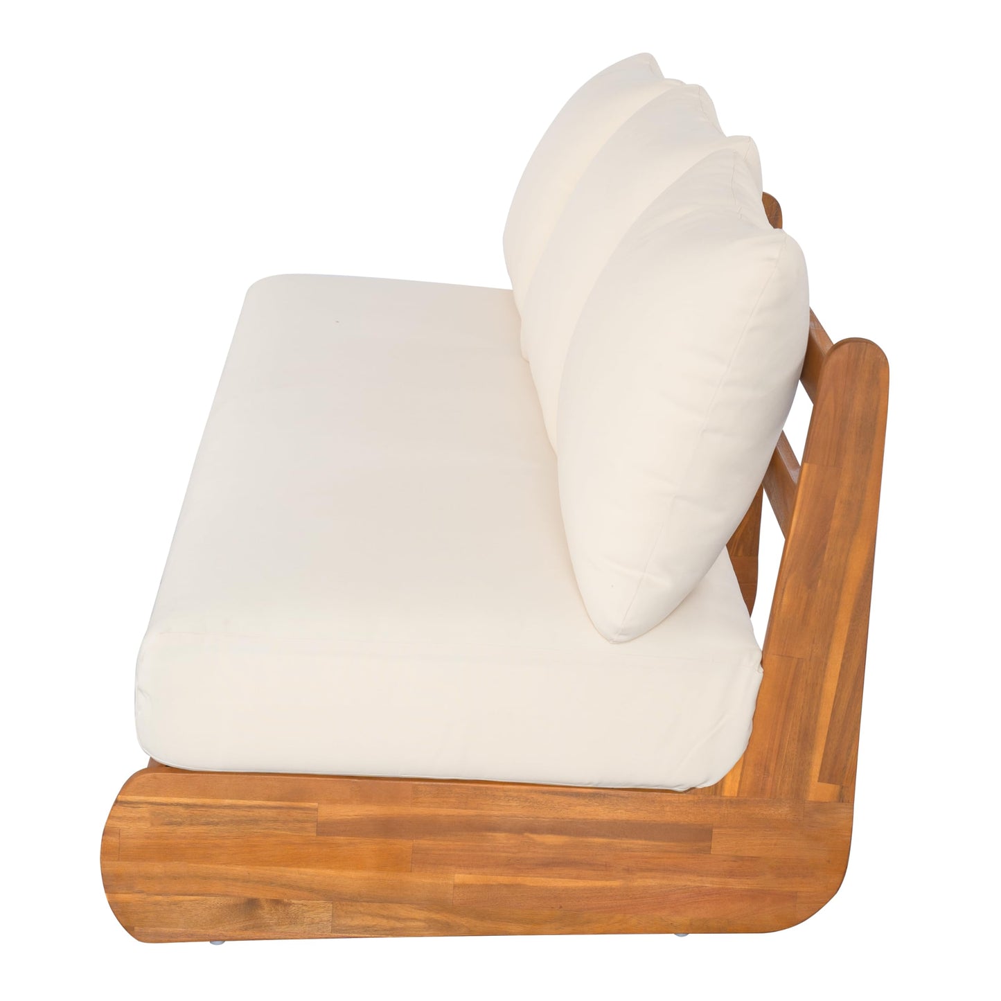 Christopher Knight Home Poppy 2 Piece Patio Conversation Set with Cushion, Acacia Wood 6 Seater Outdoor Sofa Chat Set, Outdoor Sectional Sofa Set of 2 for Patio Furniture Set, Teak+Beige