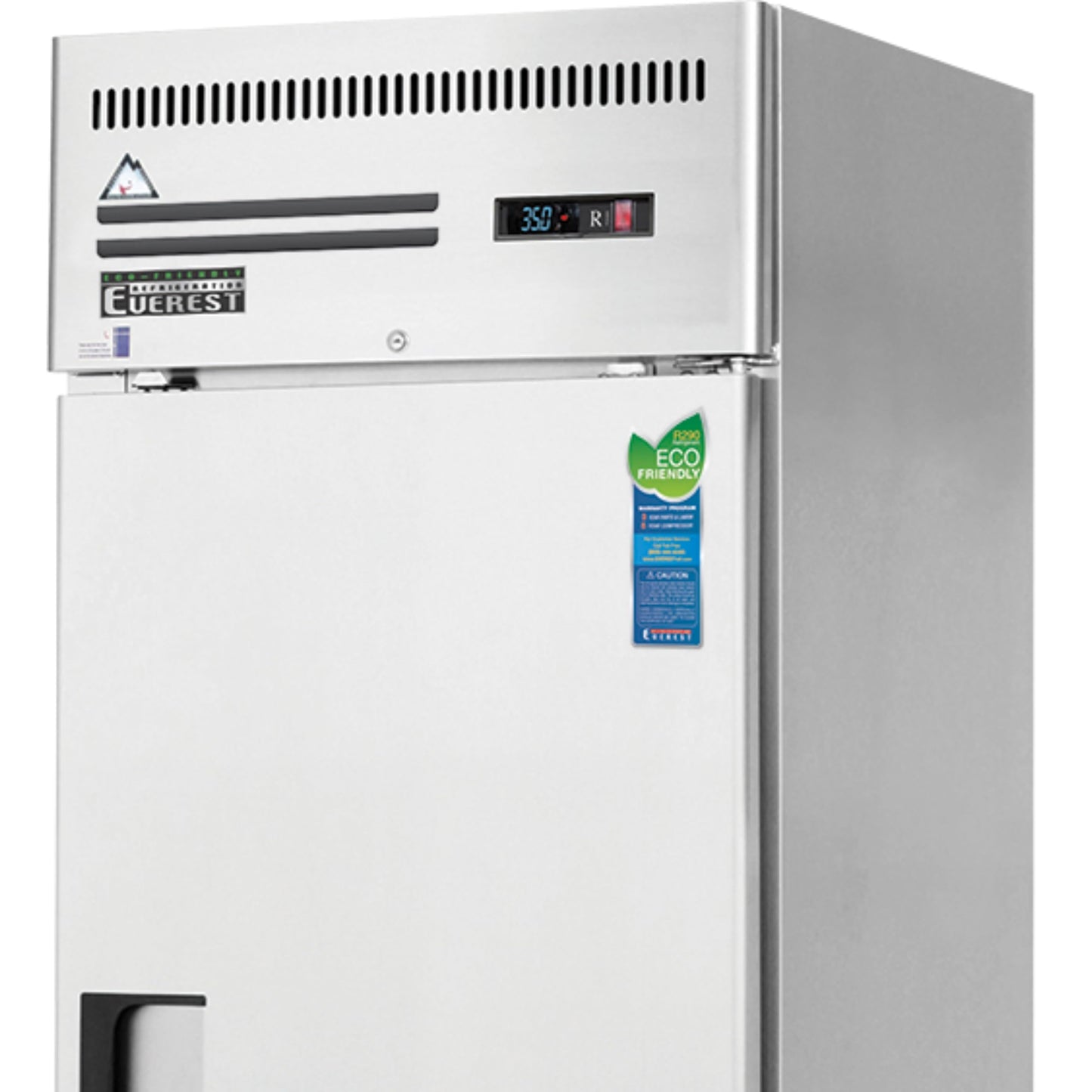Everest Refrigeration ESR1 29-1/4' Reach-in Commercial Refrigerator with Solid Door, One Section, 23-Cubic Feet, Stainless Steel, NSF