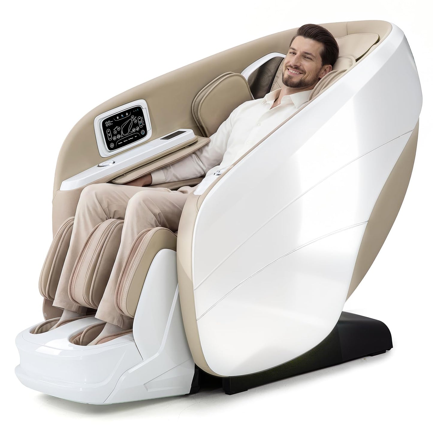 Medfinity 4D Massage Chair Full Body, Zero Gravity Recliner,34 Airbags Massage,20 Auto Massage Programs,Auto Body Scan,AI Voice Control,55" SL Track,Beige