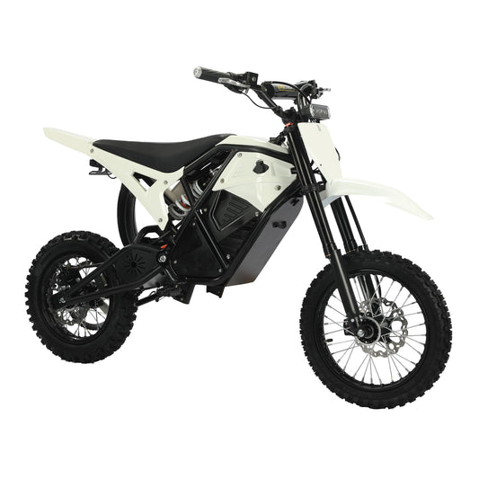 Windone RM7 Electric Dirt Bike for Teens Adults, 48V 22.5Ah Up to 37MPH & 45-Mile Electric Motorcycle, 2200W Ebike, 14"/12" Off-Road Tire E-Bike, Dual Hydraulic Brakes, Full Suspension, White