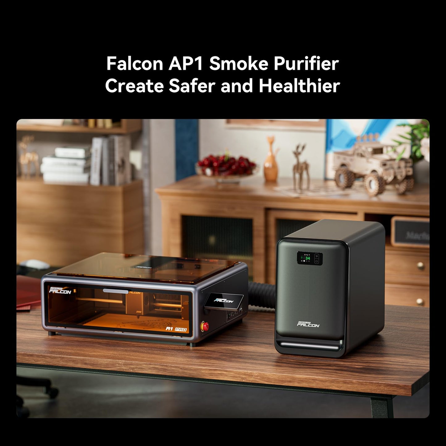 Creality Falcon A1 Pro 20W Laser Engraver, 180000mW Output Enclosed Engraving Machine with Touchscreen, Autofocus, App Control, Pre-Assembled Design, Class 1 Safety, Perfect for Wood & Metal
