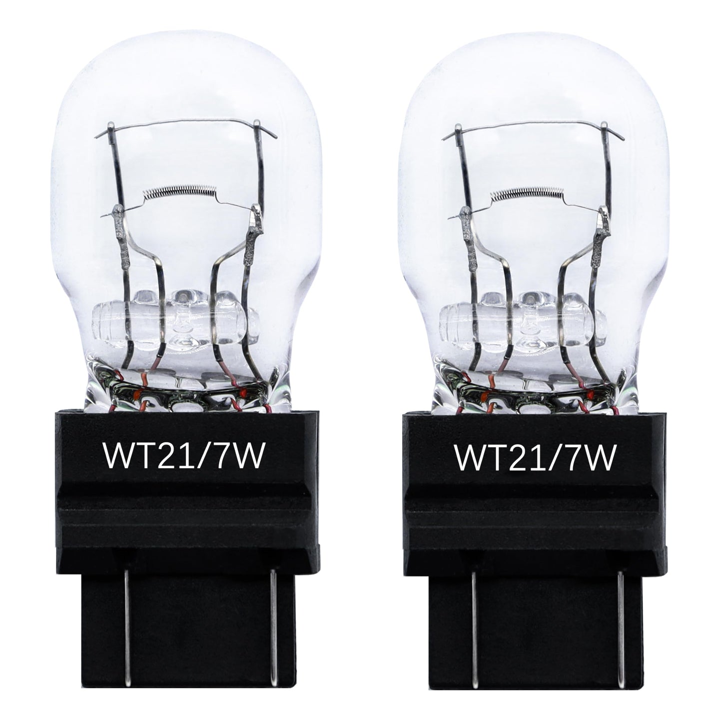 FAXCARS WT21/7W Halogen Rear Tail Brake Turn Signal Light Bulb, 12V 21W, Pack of 2, White, Long Life, Glass