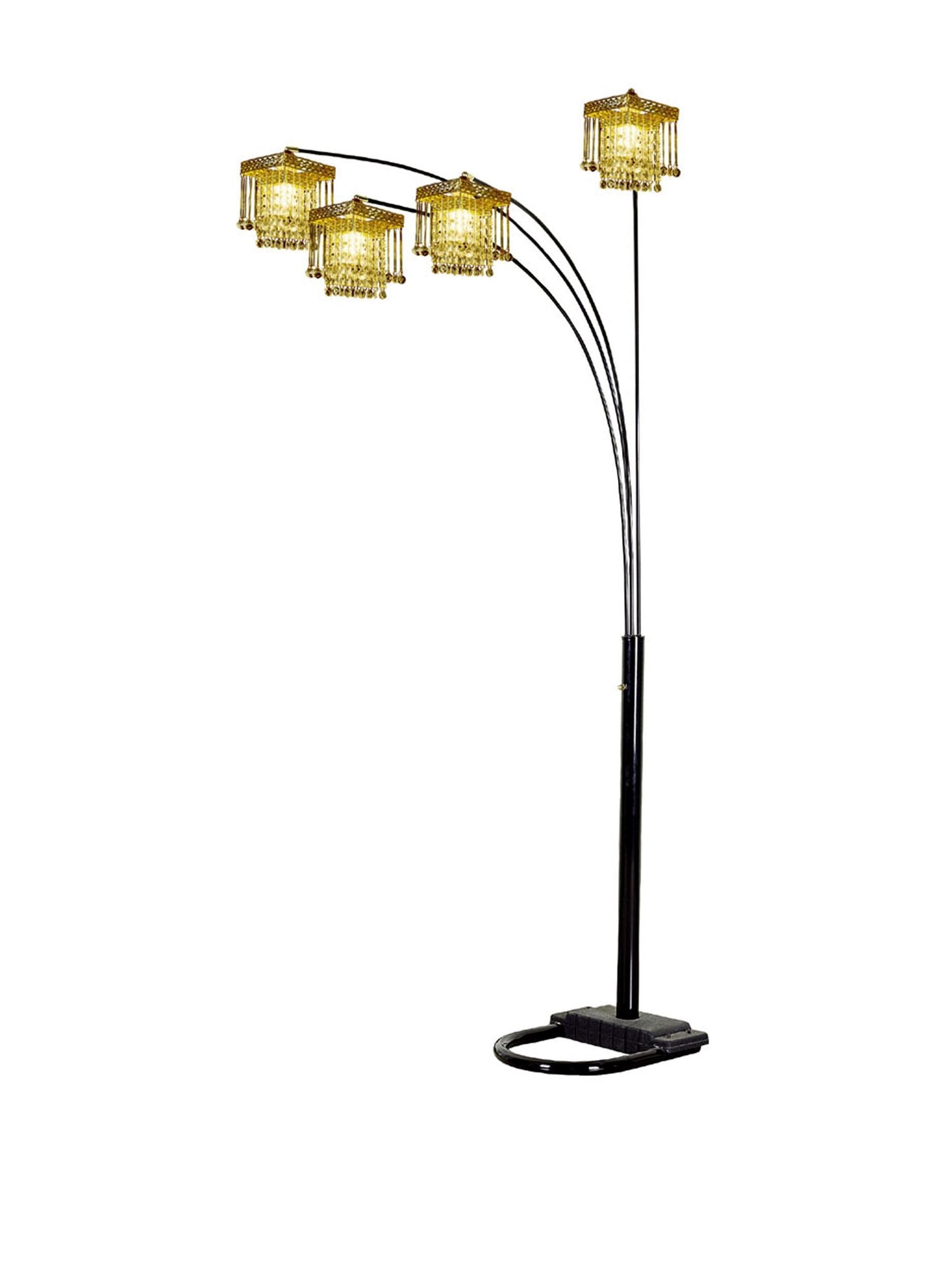 ORE International 5 Arms Arch Floor Lamp, Metal, 84in H, Black, Model 6968BK