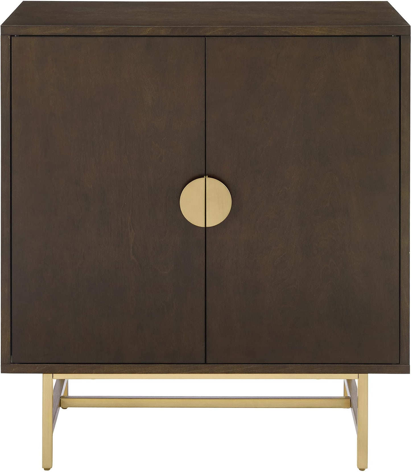 Crosley Furniture Blair Bar Cabinet with Storage Shelves and Wine Rack, Dark Brown/Gold