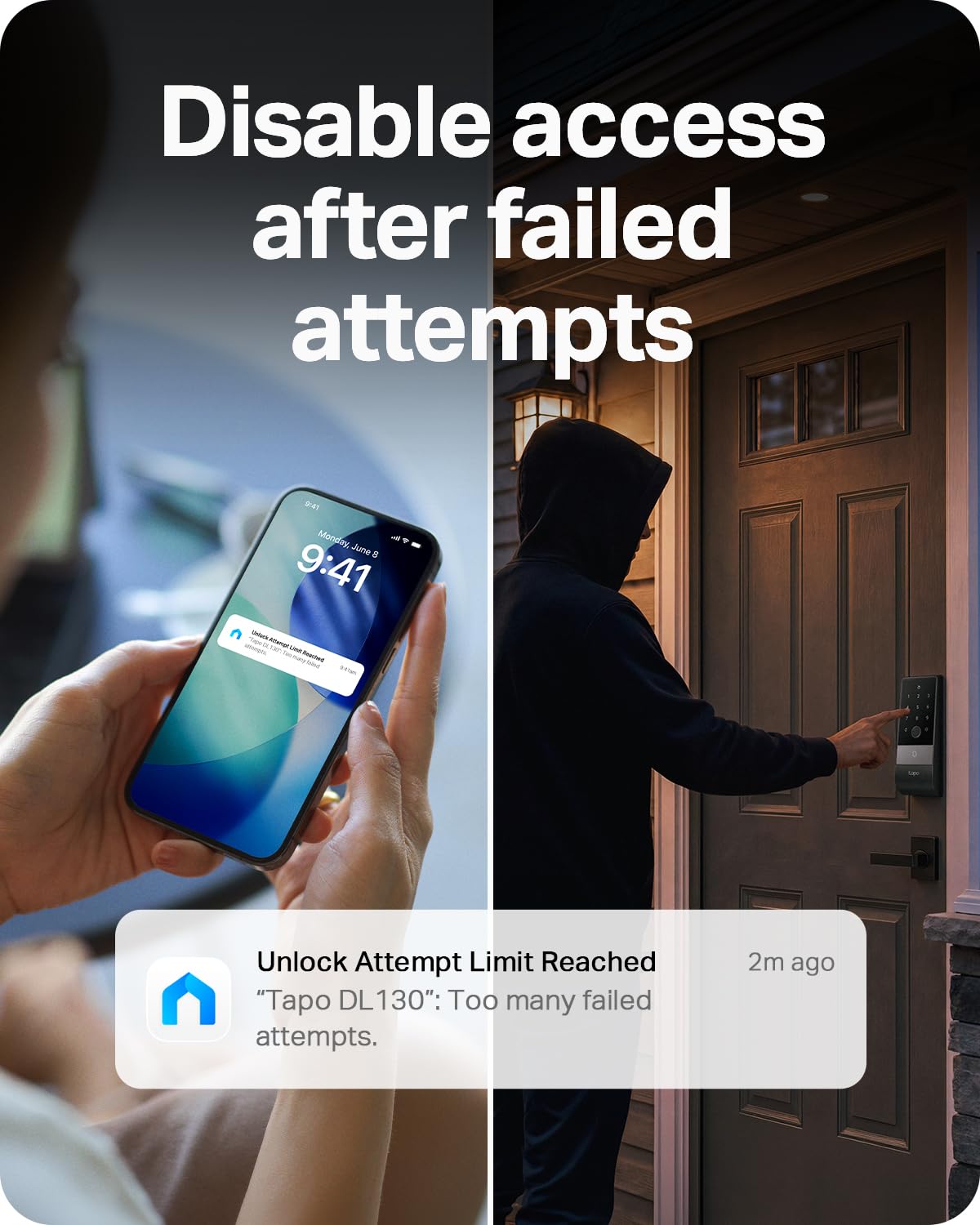 Tapo Smart Door Lock Wi-Fi Deadbolt, Palm & Fingerprint Recognition, Keyless Entry, in-App Monitoring with Scheduled Access, 1-Year Rechargeable Battery, Auto-Lock, IP65, Fits Standard Doors, DL130