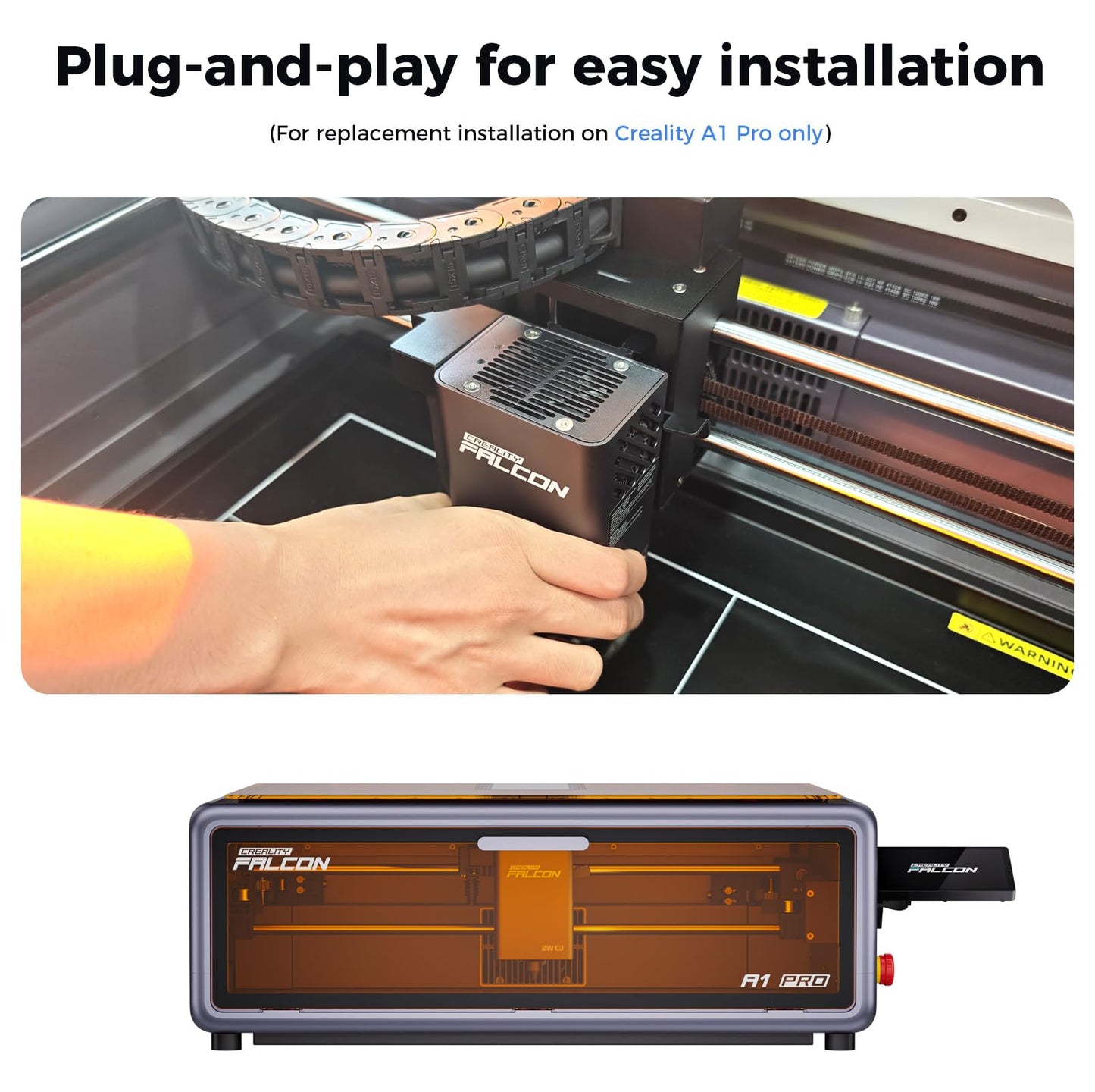 Creality 2W Infrared Laser Module, Falcon A1 Pro Replace Laser Module, High-Precision Engraving Laser for Metal, Plastic, Acrylic, Compatible Only with Falcon A1 Pro Laser Engraver