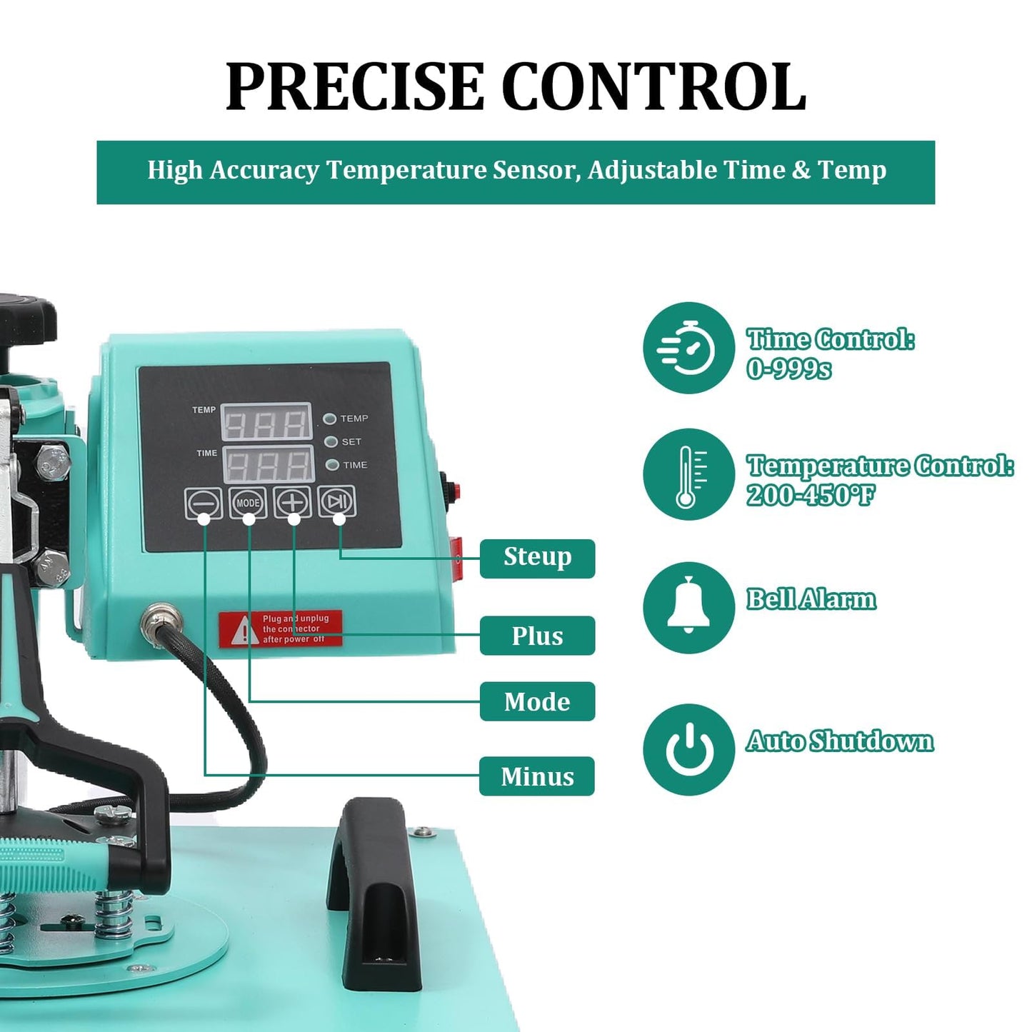 6 in 1 Heat Press Machine 15x15in, Digital Sublimation Combo, 360° Swing Away, Adjustable Temp & Pressure, Fast Heating, Mug Press for T Shirts, Hats, Mugs, Plates