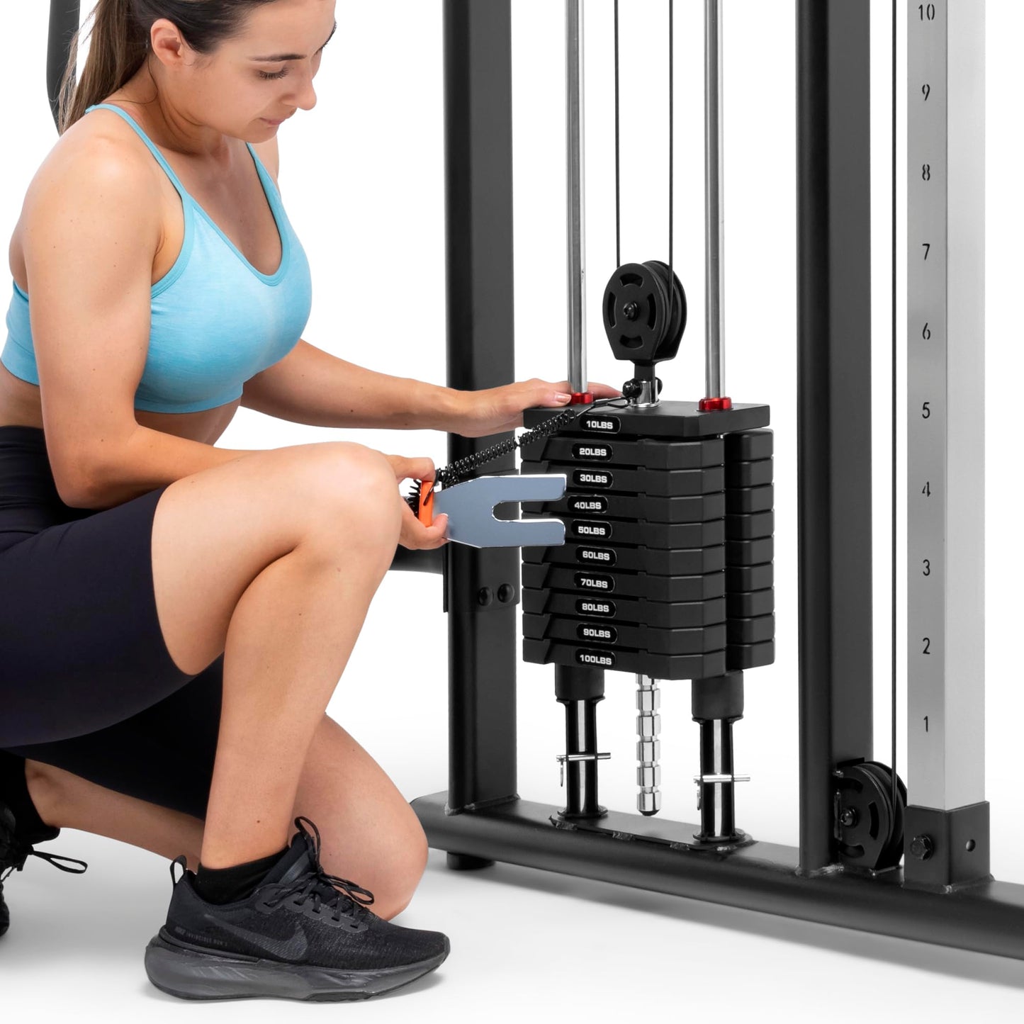 Marcy Strength Training Multi-Functional Trainer with 200 lb Weight Stacks, 2:1 Ratio Cable Pulley Station Home Gym System MFT-942