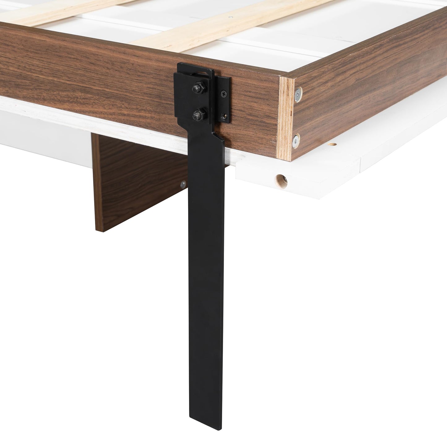 Merax Full Size Murphy Bed with Desk, Space Saving Fold Down Wall Bed
