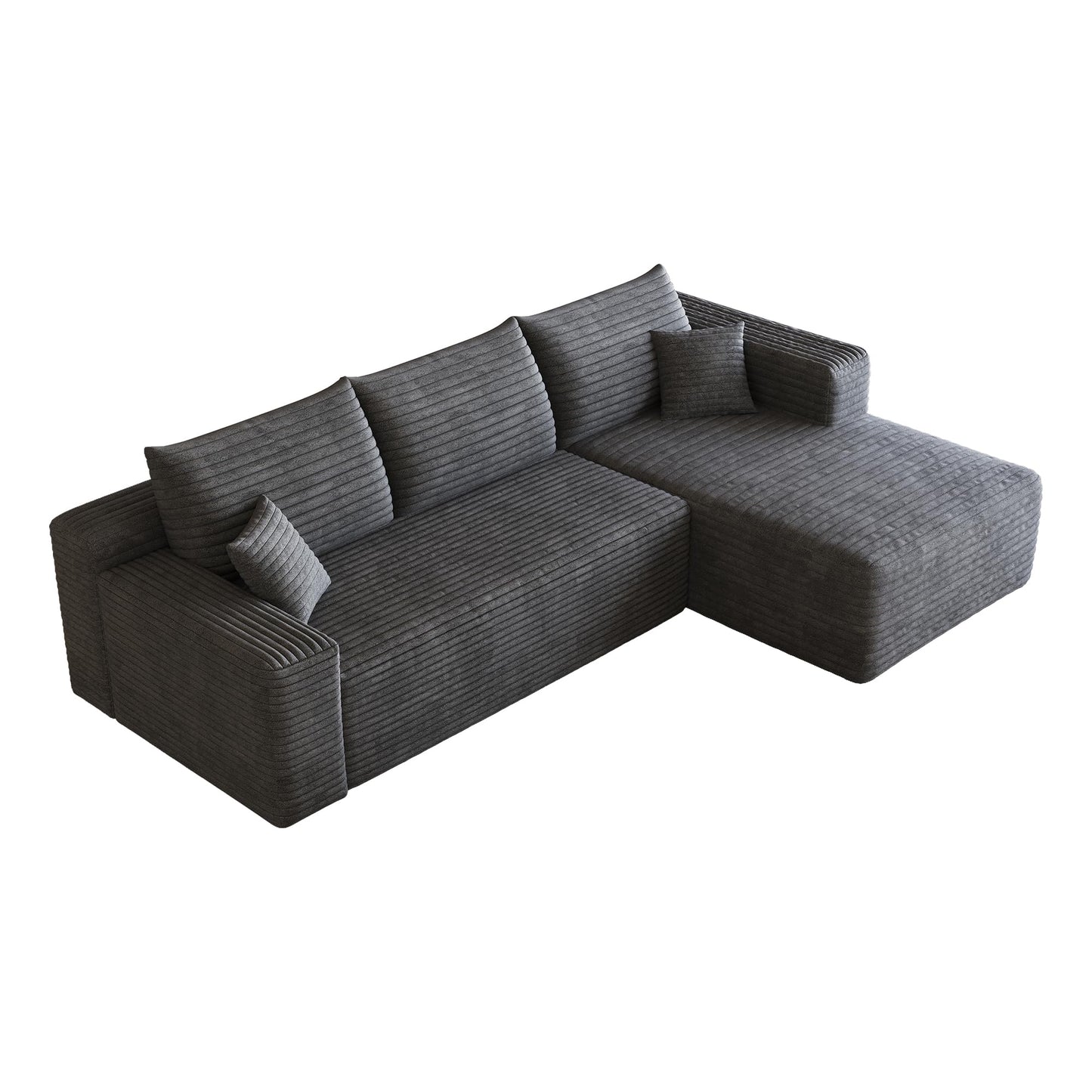 95" L Shaped Boneless Sectional Sofa Couch with Chaise Lounge, Minimalist Right Facing Compressed Cloud Modular Sectional Sofa Corner Couchfor Living Room,No Assembly Required