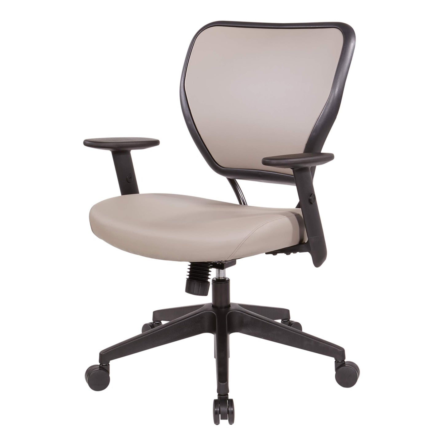 Space Seating 55 Series Air Grid Back Adjustable Manager's Task Chair with Built-in Lumbar Support and Angled Arms, Antimicrobial Dillon Stratus Faux Leather