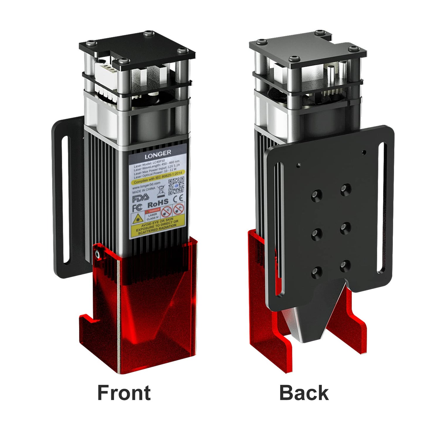 LONGER RAY5 10000mW Laser Module, Dual BeamCompressed 0.06mm Spot, Effective Cutting Range, Capable of Engraving Hundreds of Colors on Metal Steel, DIY. Class II
