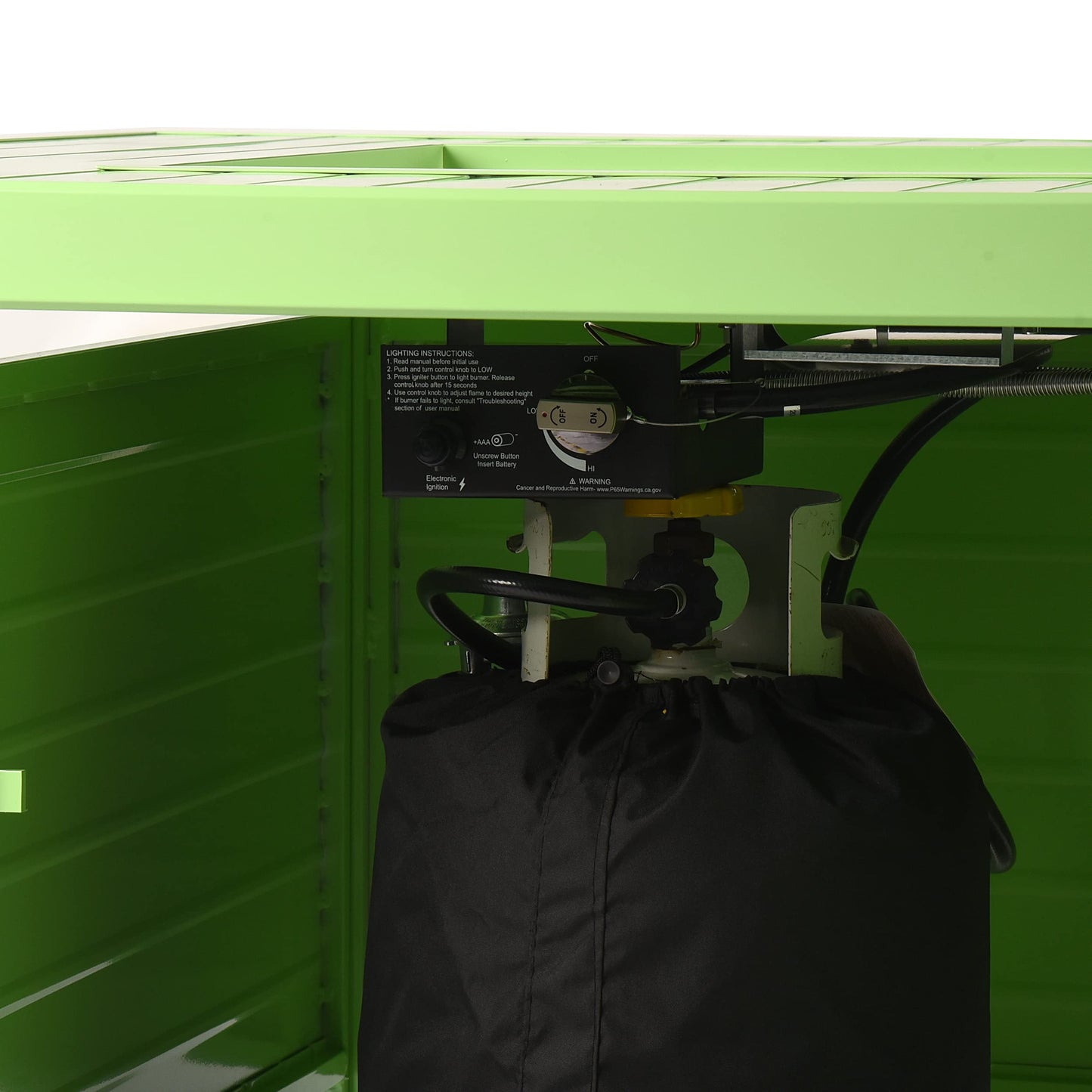 Square 42 in. x 42 in. Aluminum Propane Fire Pit Table with Glass Beads, Two Covers, Lid, 57,000 BTUs in Green Finish