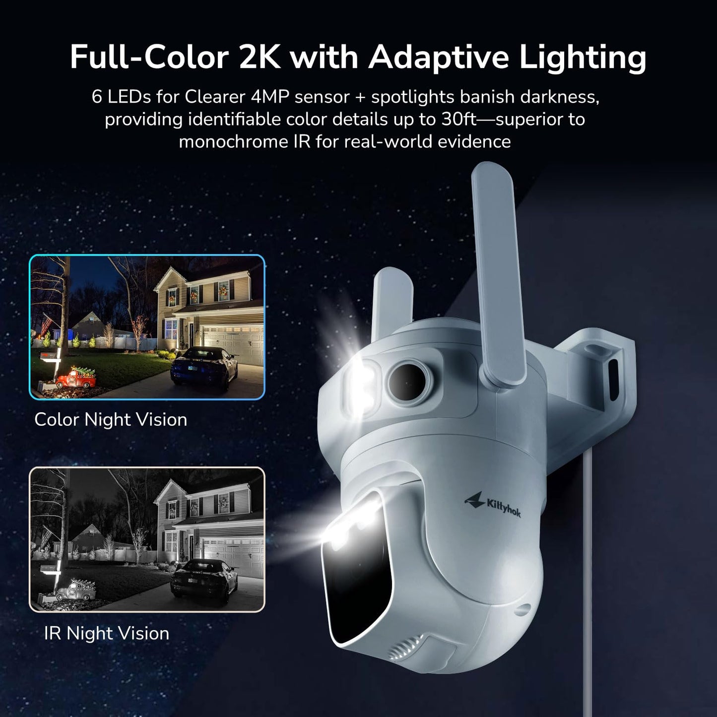 Home Security Camera System Wireless, Triple Lens 2K Security Cameras Wireless Outdoor with 360° Pan & Tilt, Motion Detection, Auto Tracking, 2.4/5GHz WiFi, Night Vision, 16CH NVR with 500GB HDD