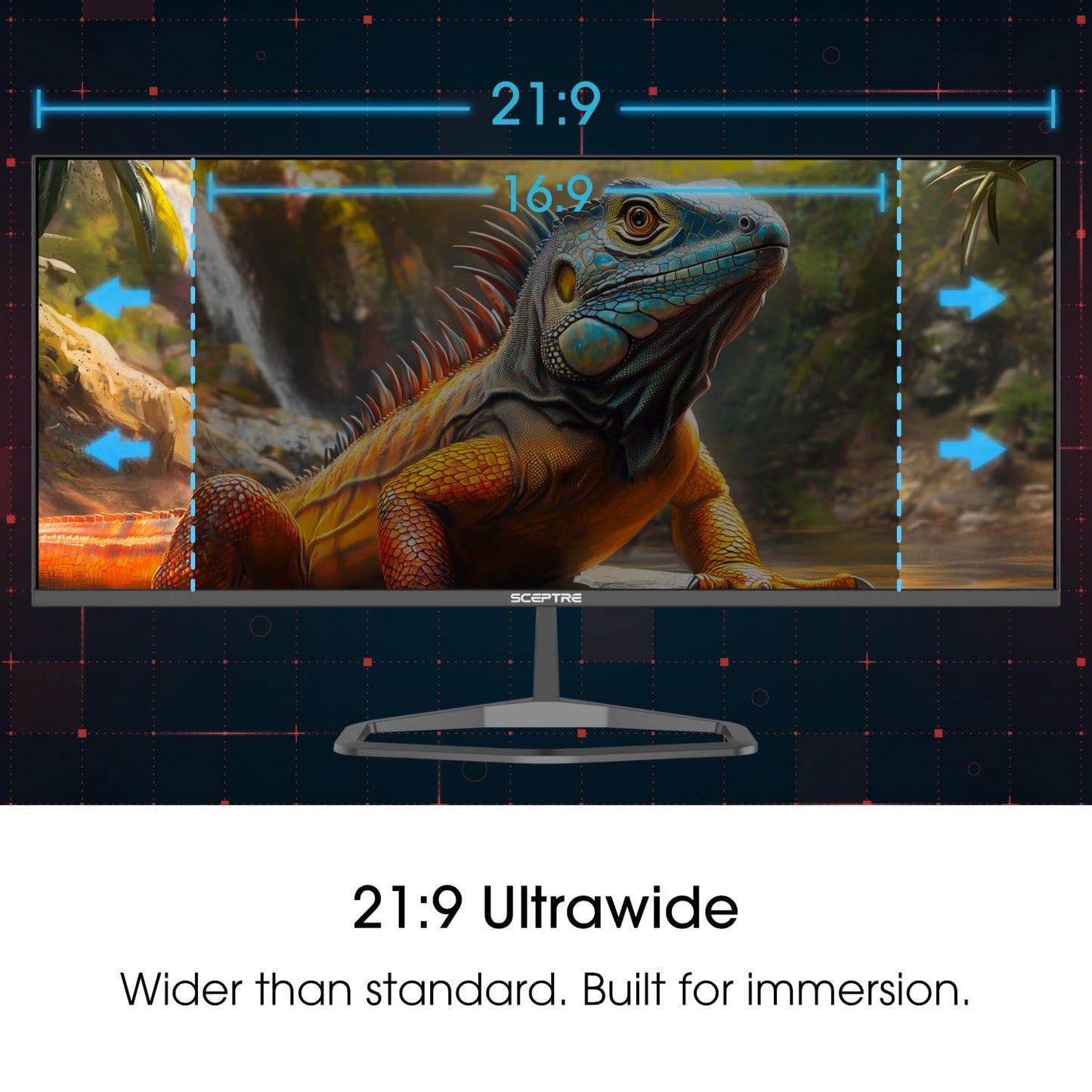 New! Sceptre 34-inch Prime Monitor 3440 x 1440 up to 115Hz 103% sRGB DisplayPort HDMI Build-in Speakers, Machine Black 2026 (E345W Series)