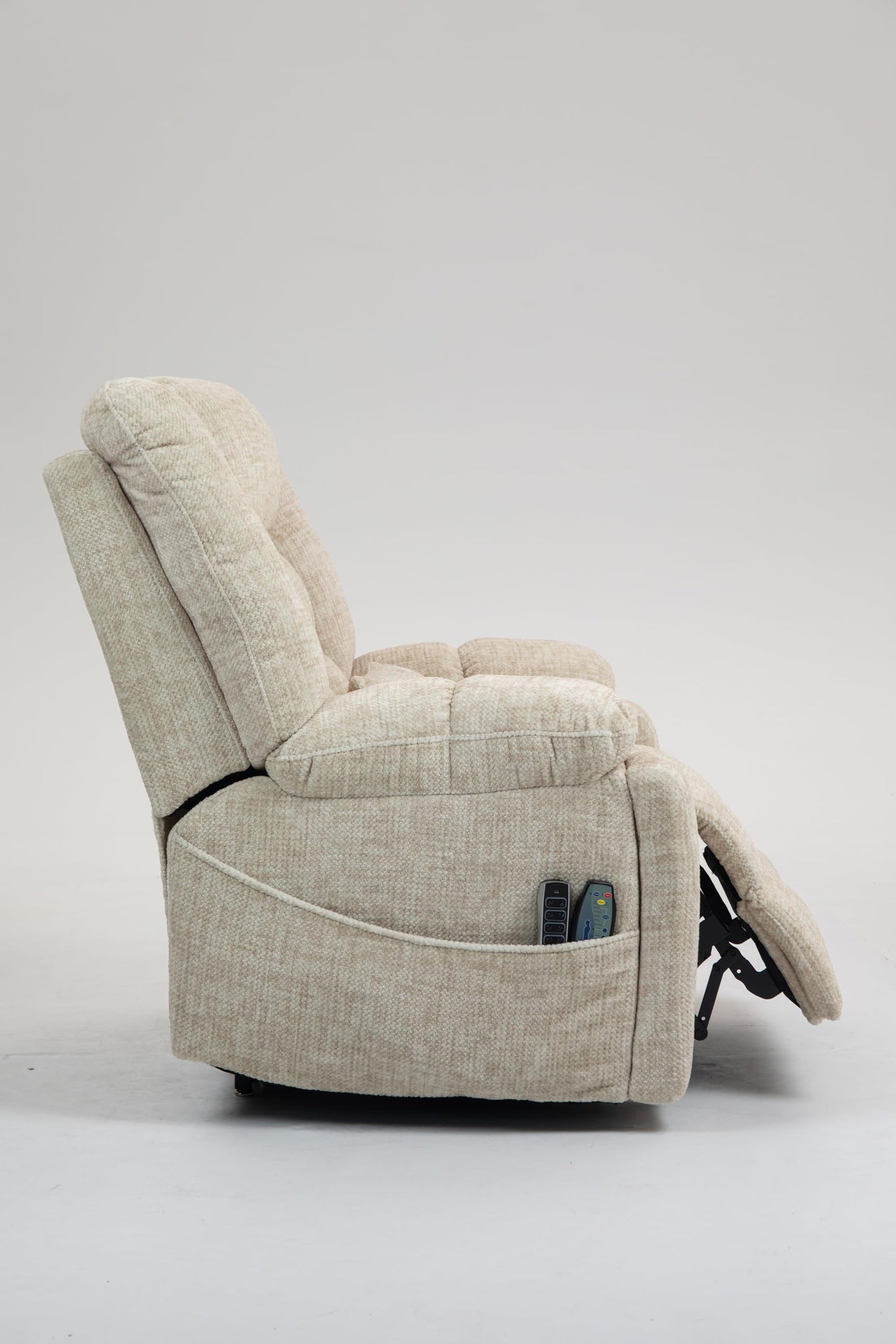 Power Lift Recliner Chair with 4 OKIN Motors Heat and Massage Lay Flat Electric Recliner Sofa Chair Adjustable Headrest and Lumbar for Big and Tall Adults