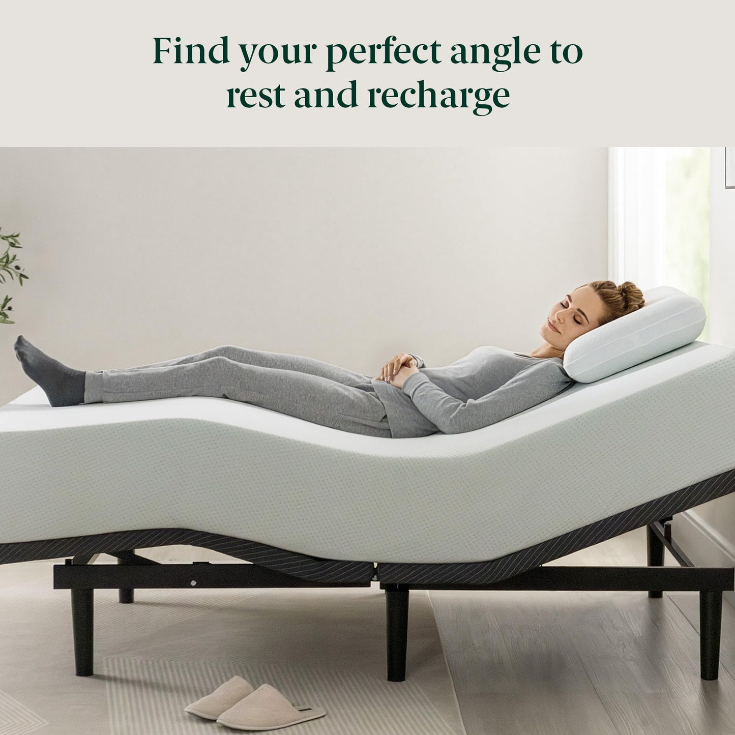 Zinus Nadia Adjustable Bed Frame, Electric Reclining Platform Bed Base, 5-Function Wireless Remote, Independent Head and Foot Incline, Easy, Tool-Free Assembly, Twin XL