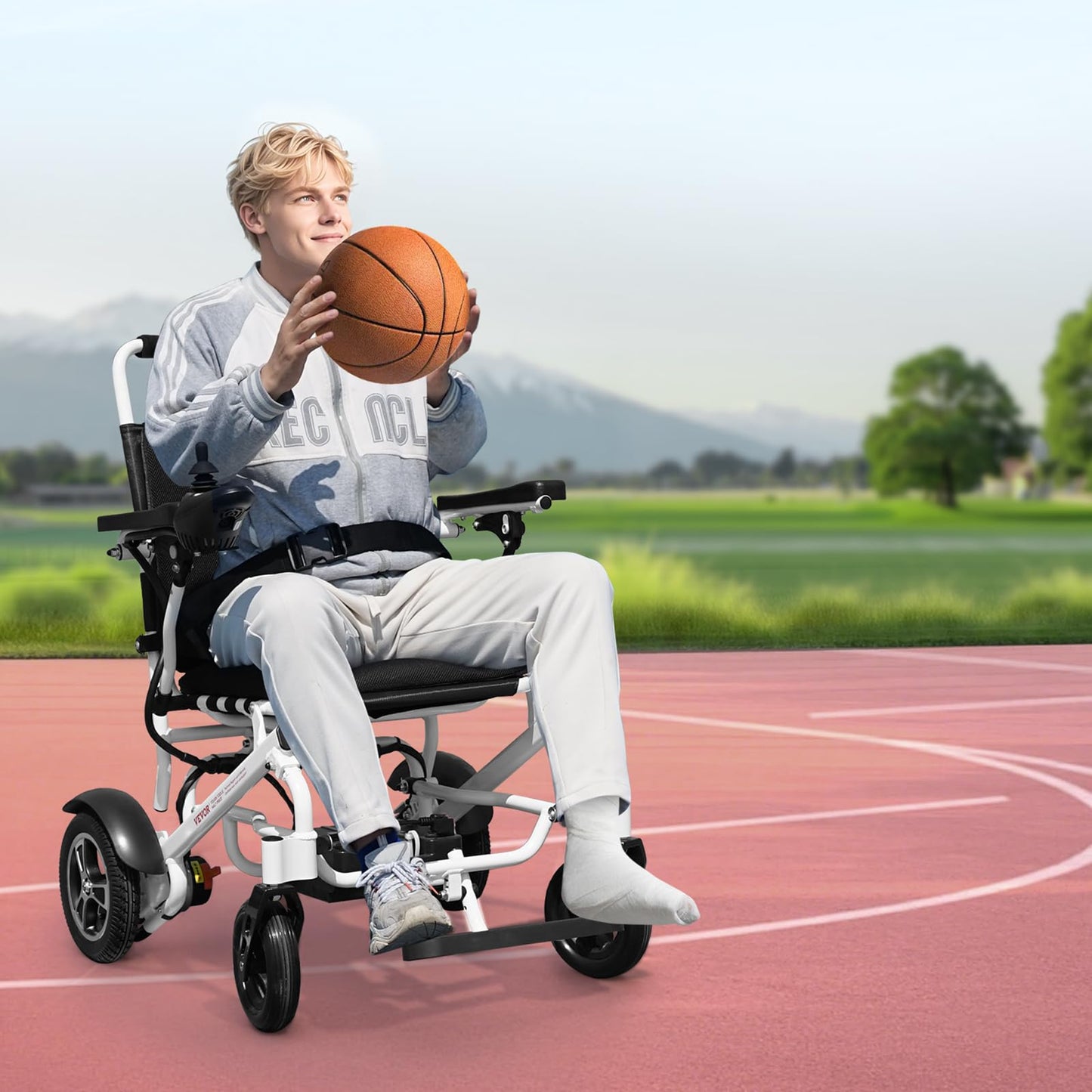 VEVOR Electric Wheelchair for Adults, 300 lbs Capacity & 21" Seat, Foldable Lightweight Motorized Chair, 13-Mile Long Range All-Terrain Power, Portable for Seniors Mobility