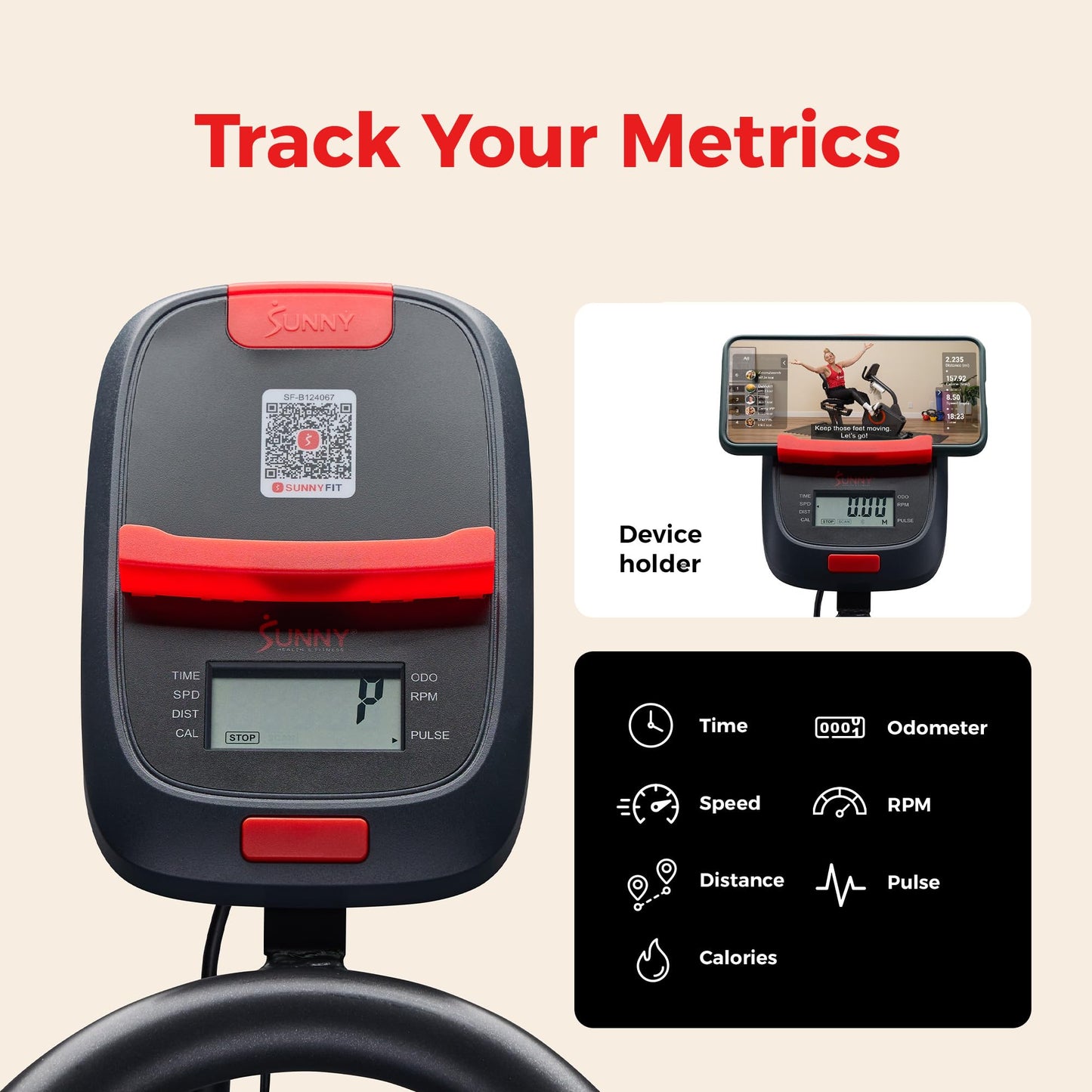 Sunny Health & Fitness Vega Smart Indoor Cycling Bike – Magnetic Resistance Exercise Bike with SunnyFit App, Quiet Belt Drive & Family-Friendly Home Cardio Design