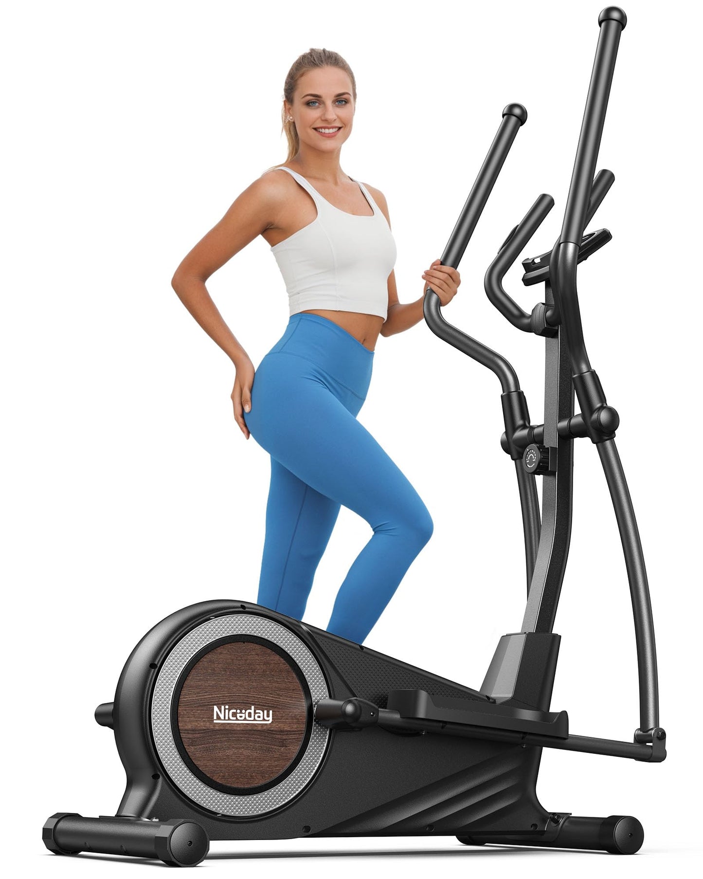 Niceday Elliptical Exercise Machine, Elliptical Machine for Home, Elliptical Training Machine with 15.5IN Stride, Magnetic Elliptical Trainer with16 Resistance Levels, 400LBS Loading Capacity Black
