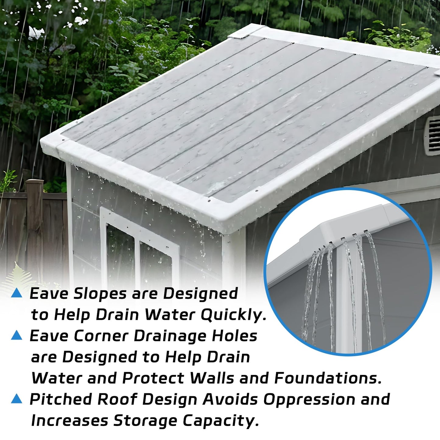 4x3 FT Outdoor Storage Shed, Resin Shed with Sloped Roof and Rain Holes, Storage Shed with Lockable Door and Transport Ramp, with Window＆Vent,Suitable for Backyard, Garden, Patio, Lawn, Gray