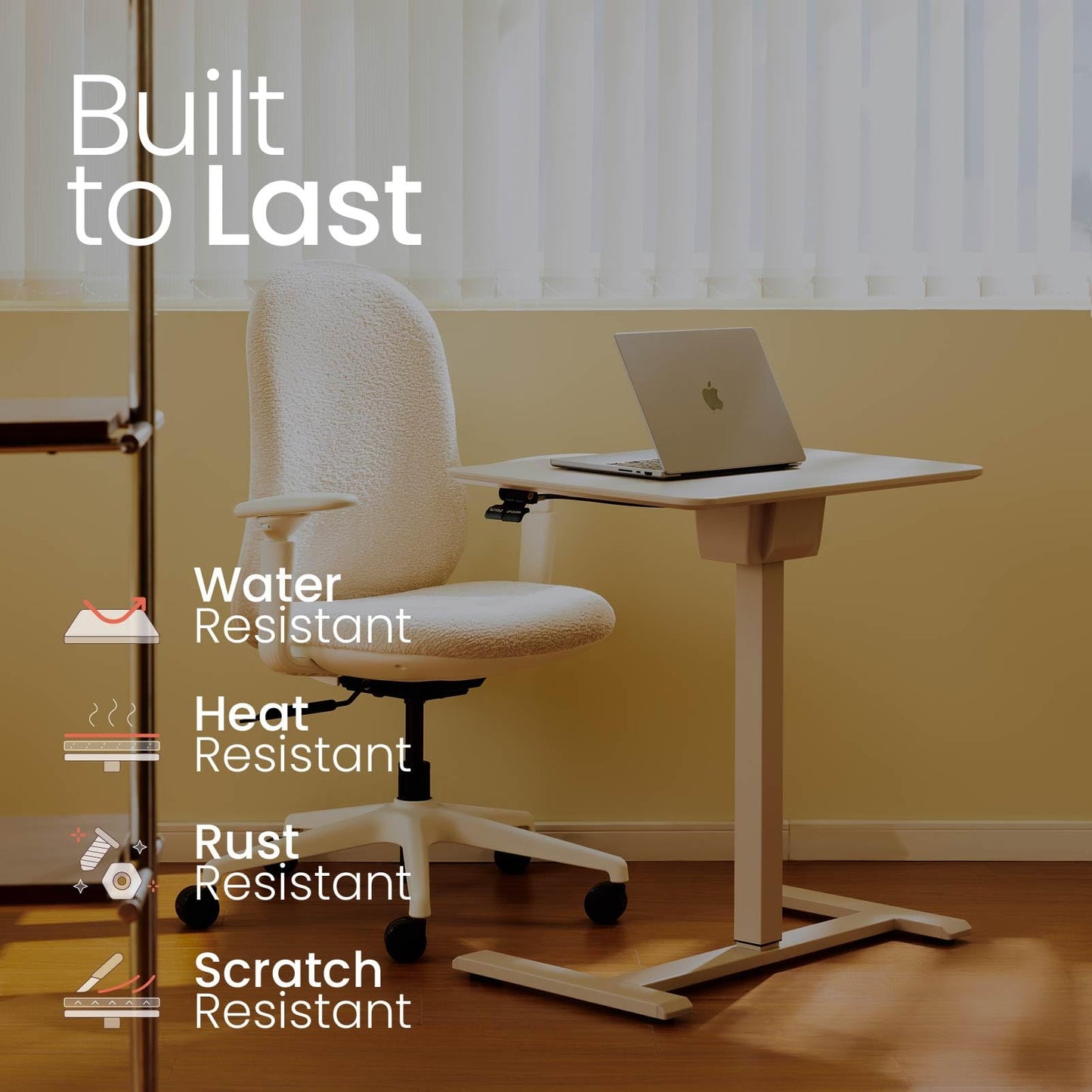 TopJob ANYDESK FOLD Mobile Standing Desk, Portable with Lockable Wheels, Foldable Stand Desk, Rolling Computer Workstations, Used for Home, Couch Side Table, Bedside Table in Bed Room Kitchen