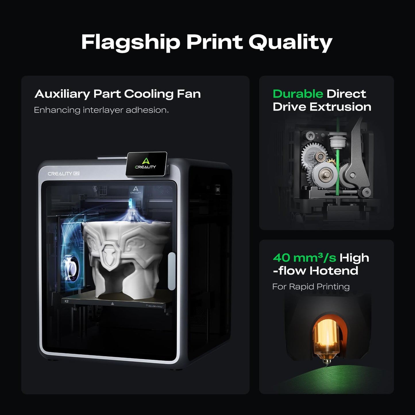 Creality K2 Combo (A) 3D Printer, Multicolor Printing with CFS, 600mm/s Printing Speed, 95% Pre-Assemble, Smart Al Camera & Auto Leveling, Next-Gen Direct Drive Extruder, Build Volume 260*260*260mm