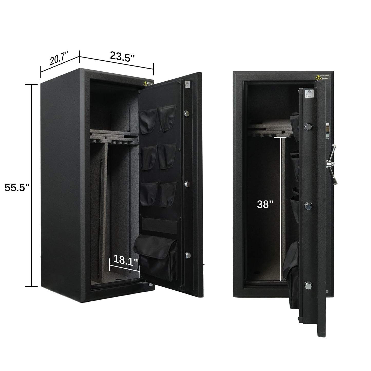 XPEDITION 24 Gun Safe, Fireproof Waterproof Rifle Safe for Rifles & Shotguns, Gun Cabinet with Fingerprint, Keypad & Key Lock, Large Gun Safe for Pistols