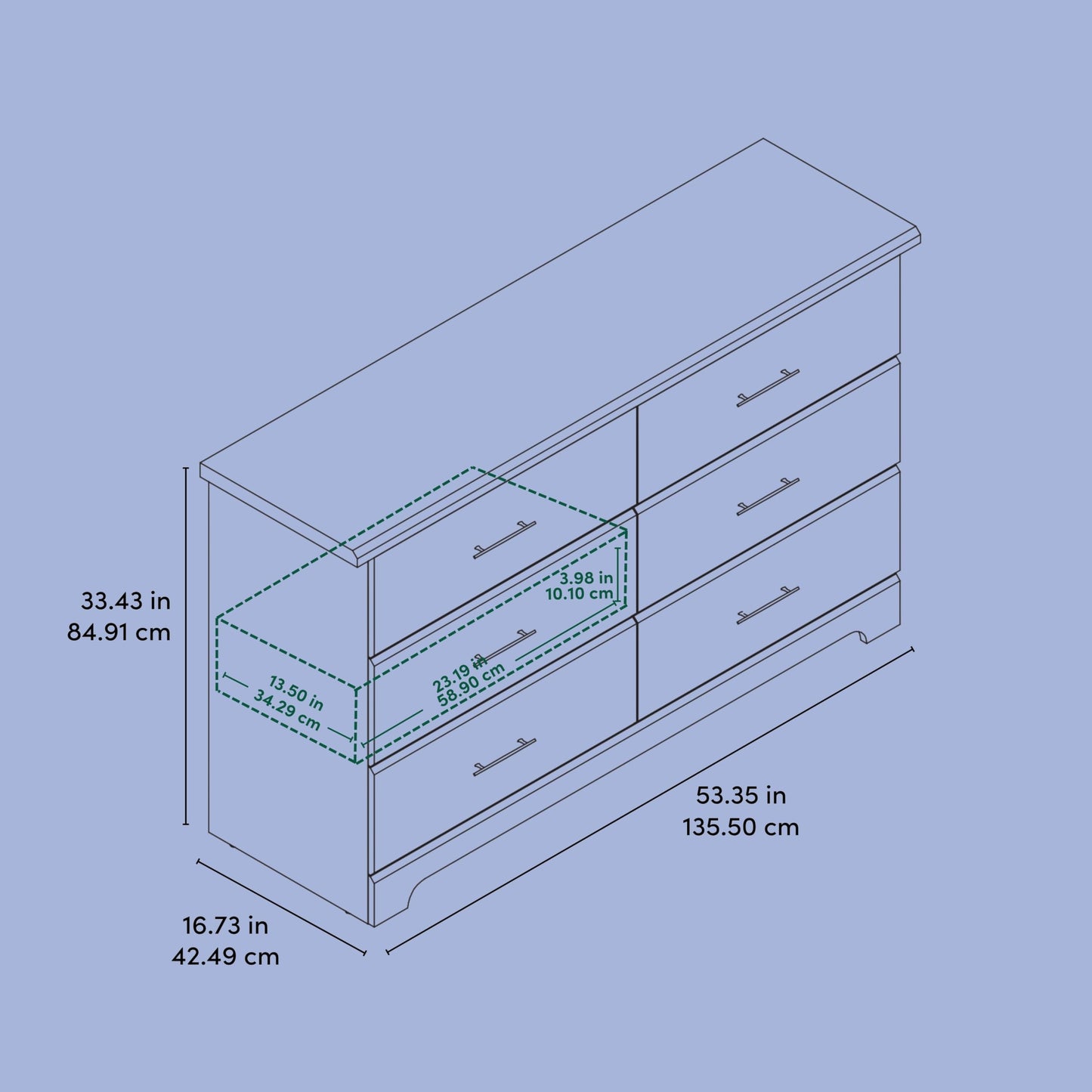 Storkcraft Brookside 6-Drawer Dresser (Pebble Gray) – GREENGUARD Gold Certified, Gray Dresser for Bedroom, Kids & Nursery Storage Chest, Safety Interlocking Drawers, Pre-Installed Tracks, Kids Chest