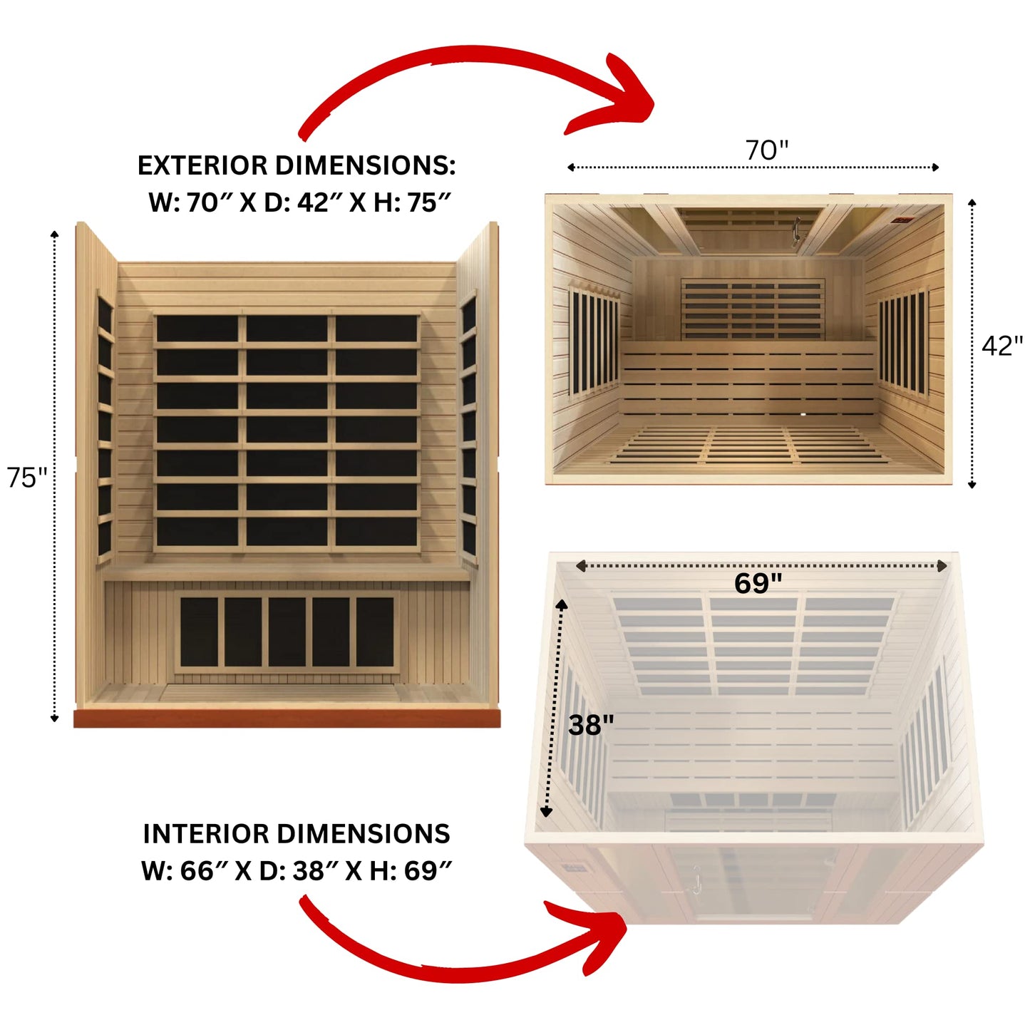 Maxxus Sauna Bergamo 4-Person Low EMF FAR Infrared Sauna